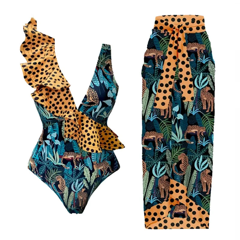 2023 Sexy Fashion One Piece Swimsuit - 3D Flower Print Women's Monokini Bathing Suit for Summer Beach Vacation, Pool Party & Tropical Getaway