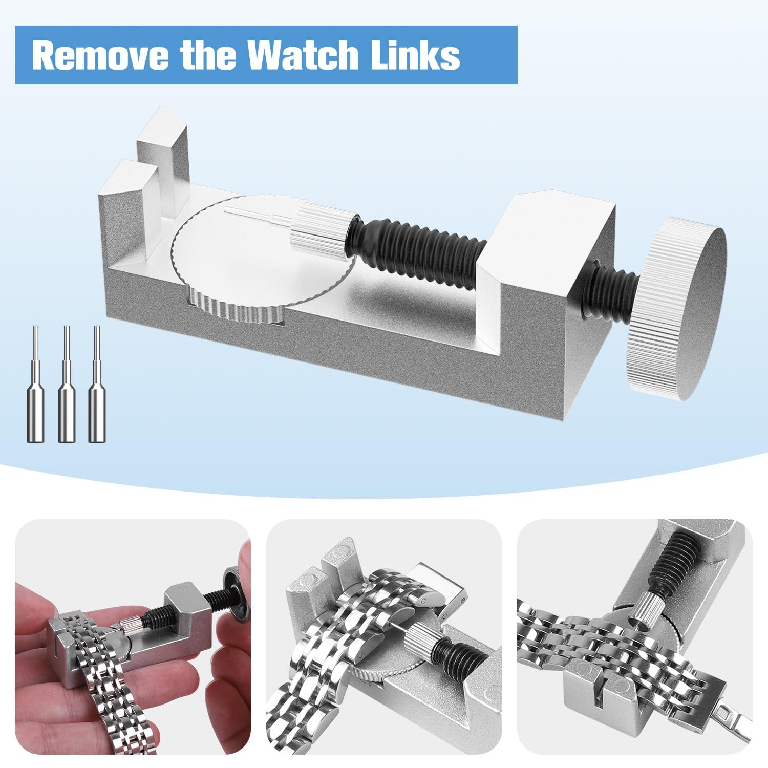 Professional Watch Link Removal Tool Kit - Adjust & Resize Watch Bands Easily | Watch Bracelet Sizing Kit with Pin Pusher | Perfect for Watch Repair, DIY Adjustments & Jewelry Maintenance