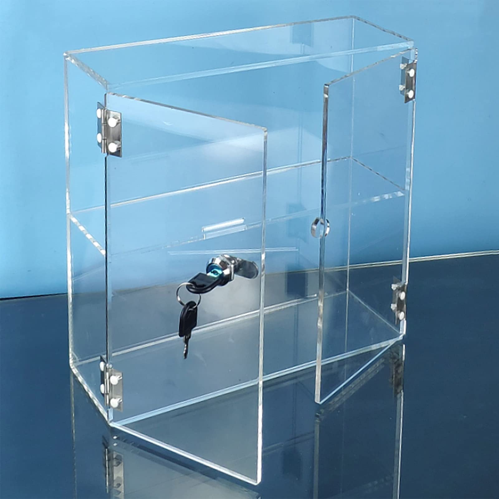 Acrylic Display Case with Lock - 350x350x500mm Clear Dustproof Organizer for Toys, Models, Perfumes & Collectibles - Perfect for Home, Office & Retail Store Displays