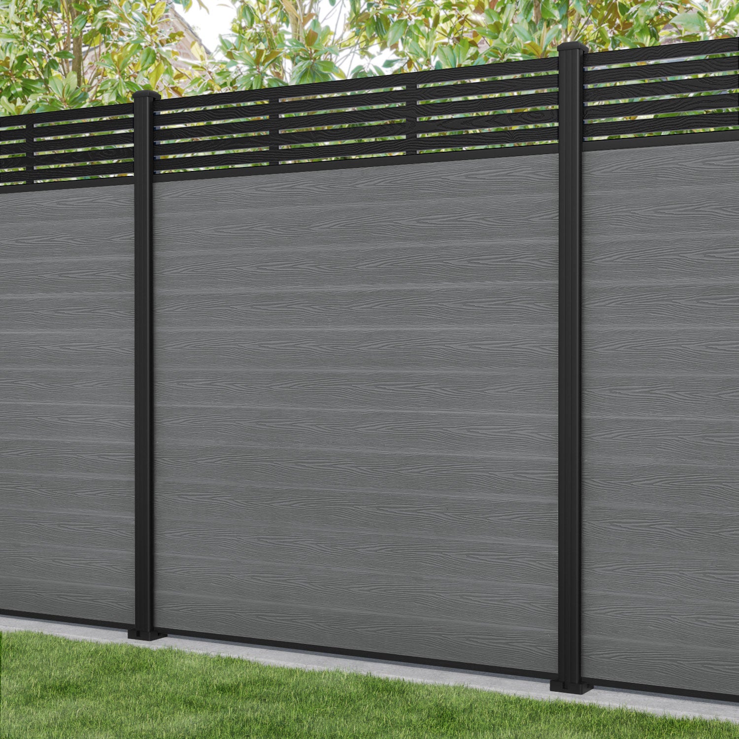 Classic Aspen Fence Panel - Mid Grey Aluminum Fence with Durable Posts for Backyard, Garden & Property Security | Weather-Resistant Outdoor Fencing Solution
