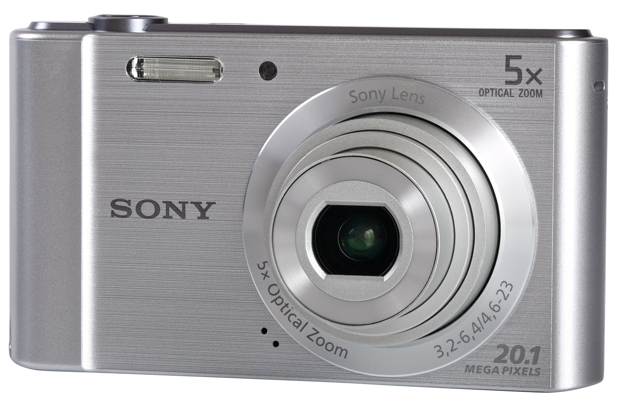 Sony DSCW800 20.1MP Digital Camera with 5x Optical Zoom - Silver (Renewed) | Compact Point & Shoot Camera for Travel, Vlogging & Everyday Photography