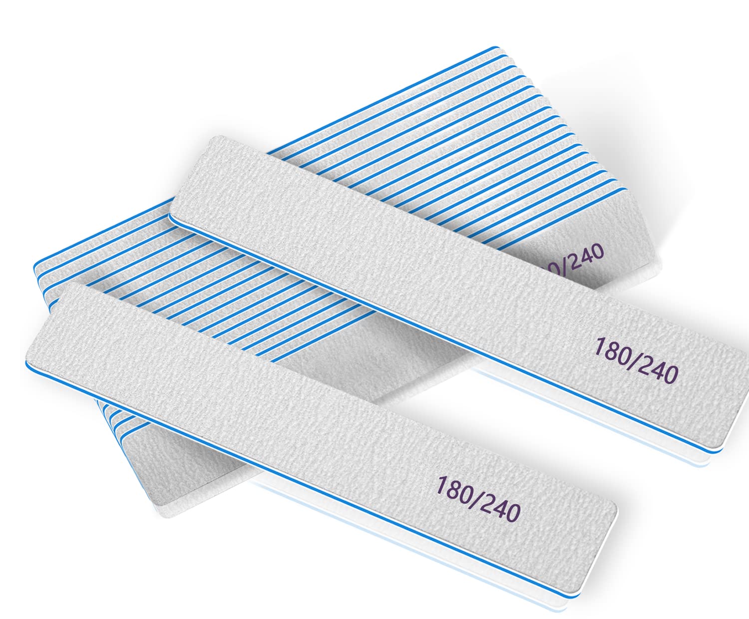 12-Pack Double-Sided Emery Board Nail Files - 180/240 Grit Washable Nail File Set for Natural Nails & Manicures | Perfect for Home, Salon & Travel Nail Care