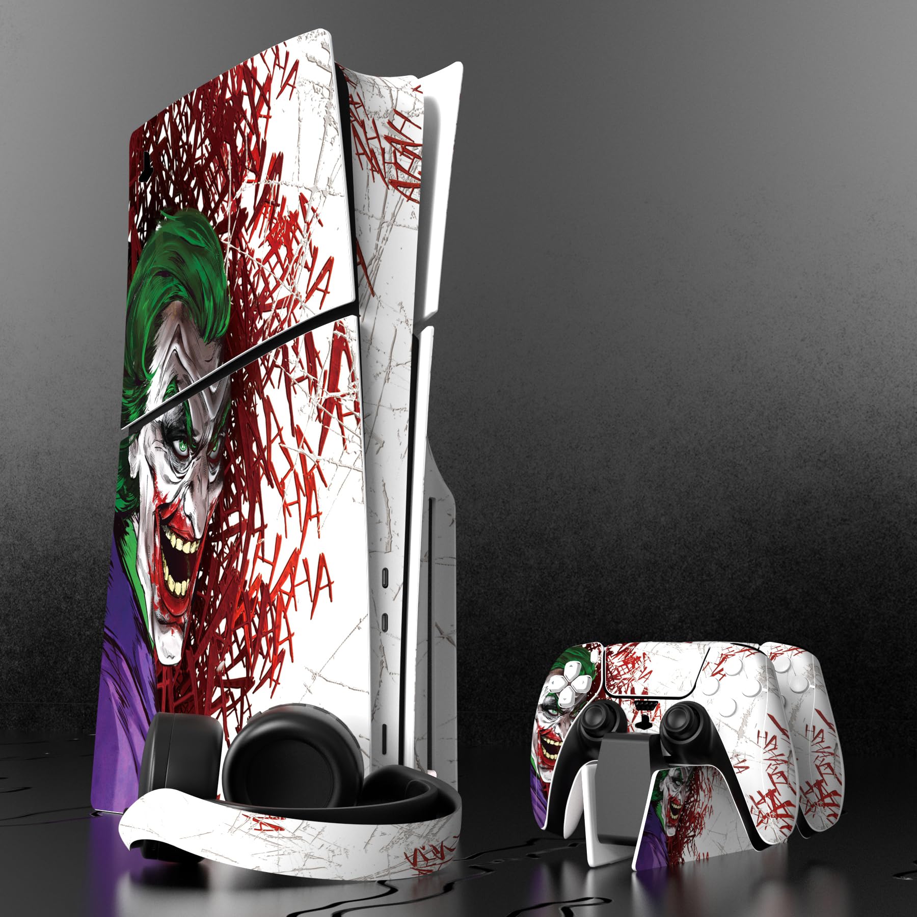 PlayVital PS5 Slim Console Skin Sticker - Vinyl Decal Cover for Controller, Remote, Headset & Charging Base - Durable & Customizable Gaming Accessory - Perfect for Gaming Setups & Personalization