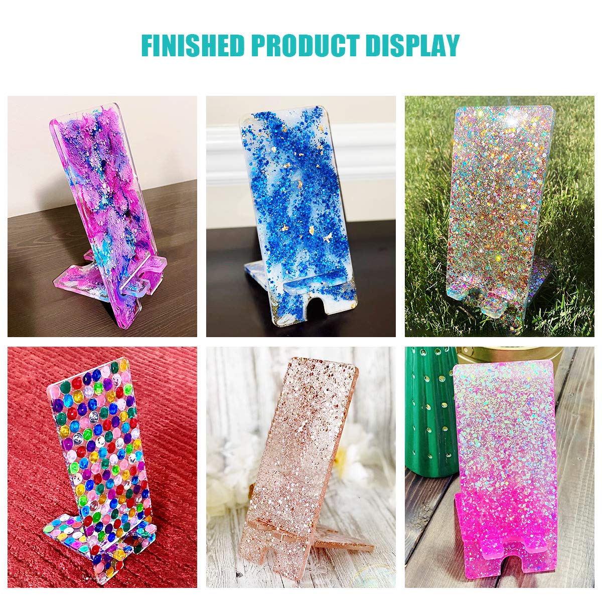 Premium Silicone Resin Phone Stand Mold - DIY Epoxy Resin Craft Holder for Smartphones | Perfect for Crafting, Desk Organizers & Gift Making