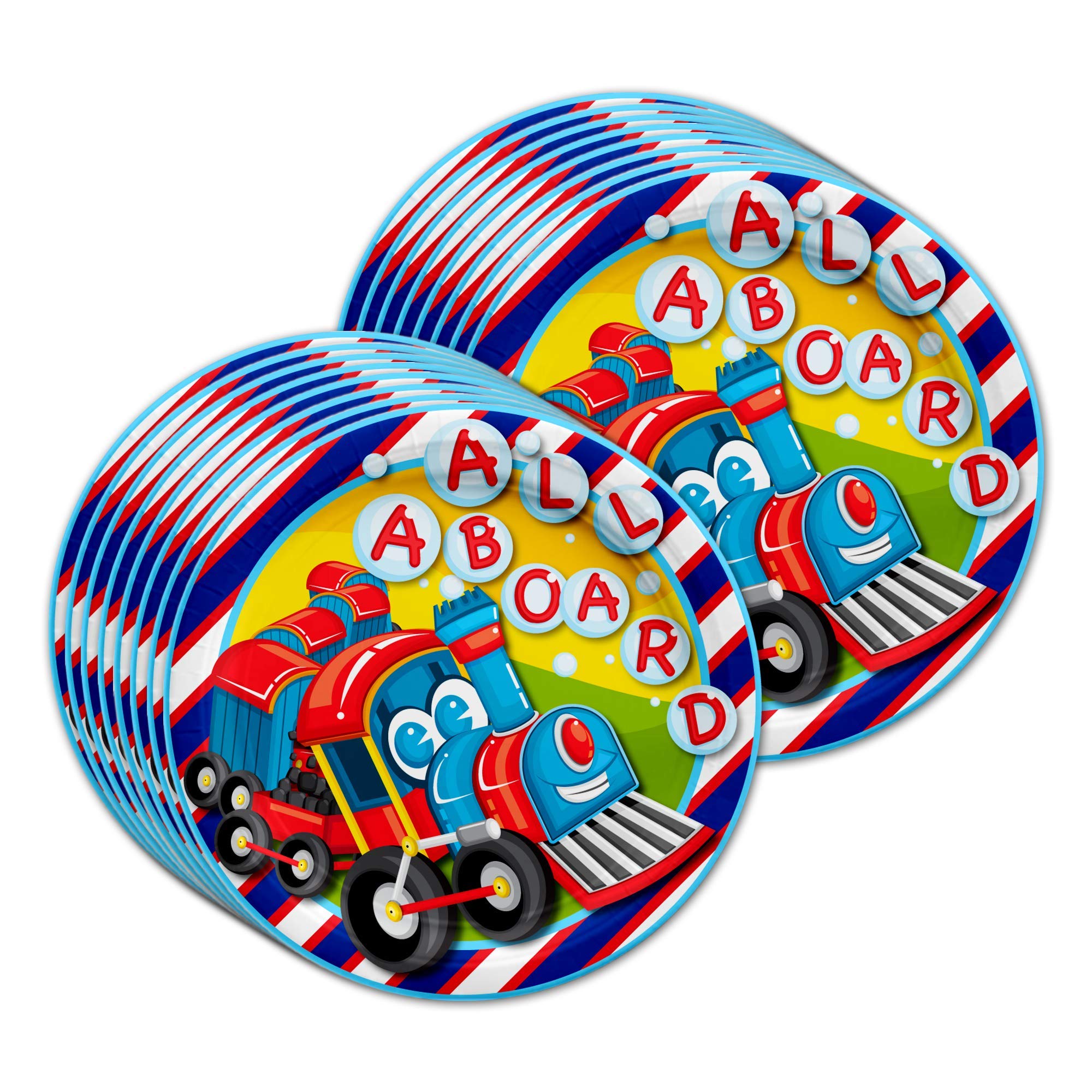 Train Themed Birthday Party Supplies Set - 16-Piece Tableware Kit with Plates, Napkins & Cups | Perfect for Kids' Train-Themed Parties & Decorations