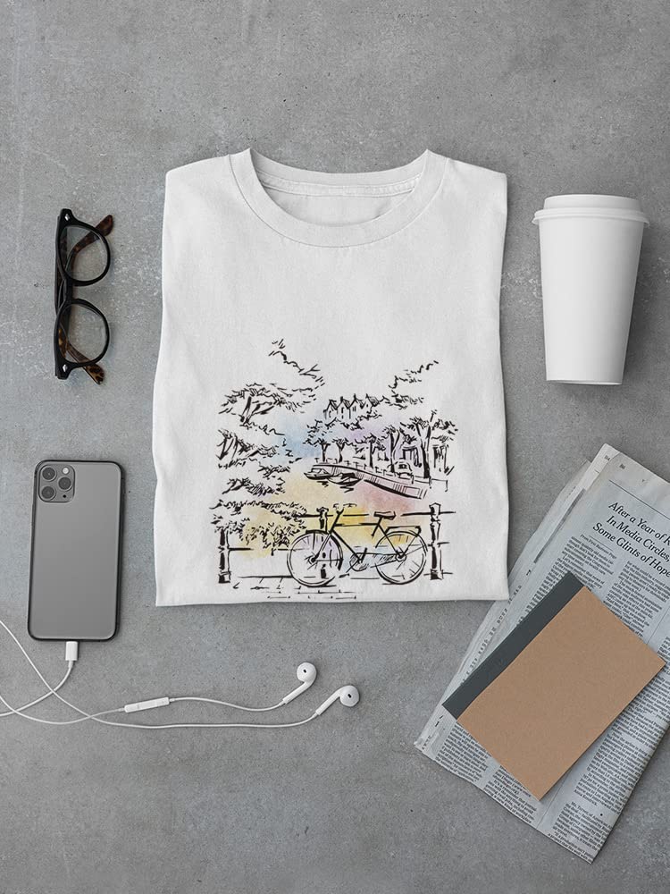 Amsterdam Bridge Bicycle Graphic T-Shirt for Men - Casual Streetwear & Travel Inspired Tee for Everyday Wear