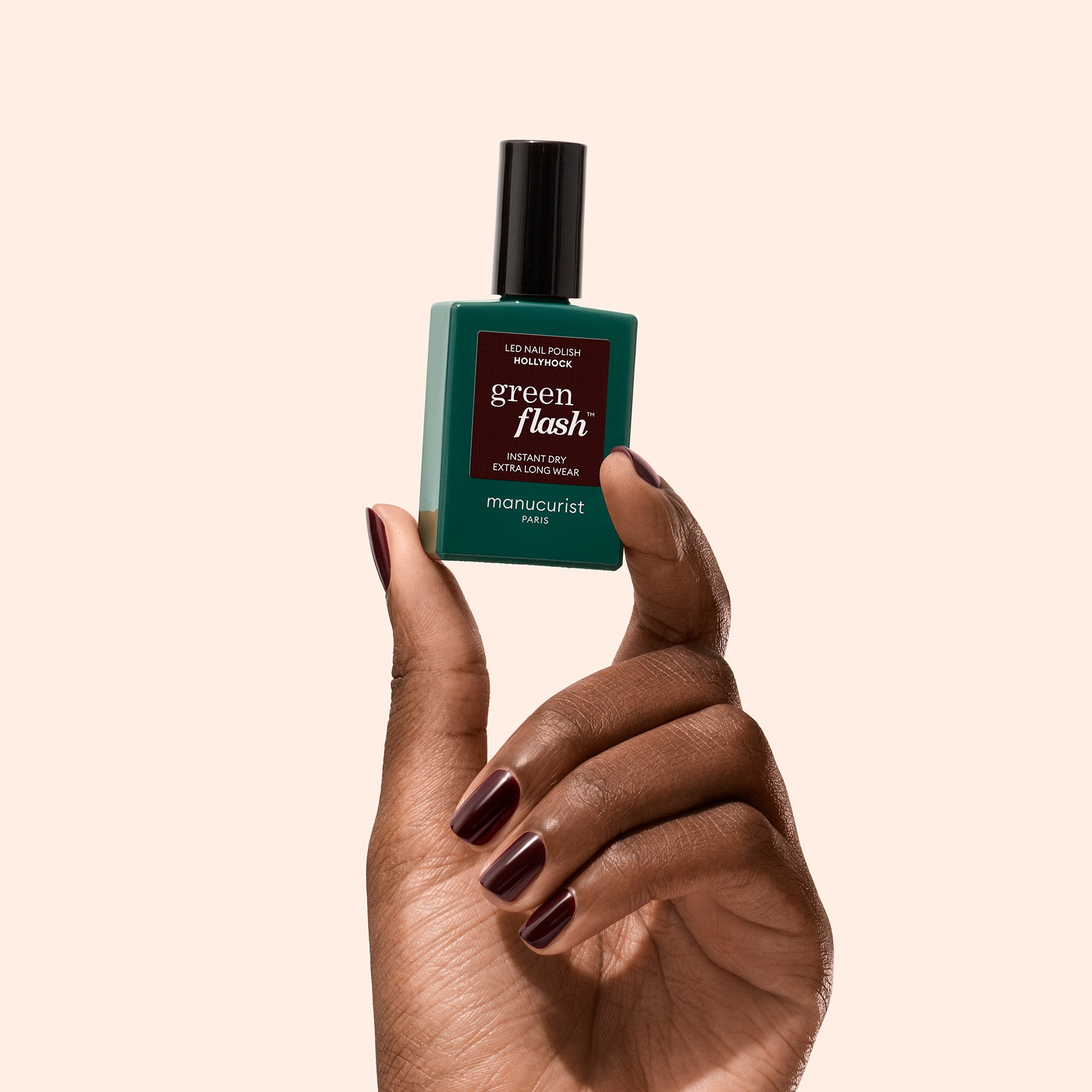 Green Flash Gel Polish - Hollyhock Color - Long-Lasting UV/LED Nail Polish for Salon & Home Manicures - Perfect for Parties, Weddings & Special Occasions