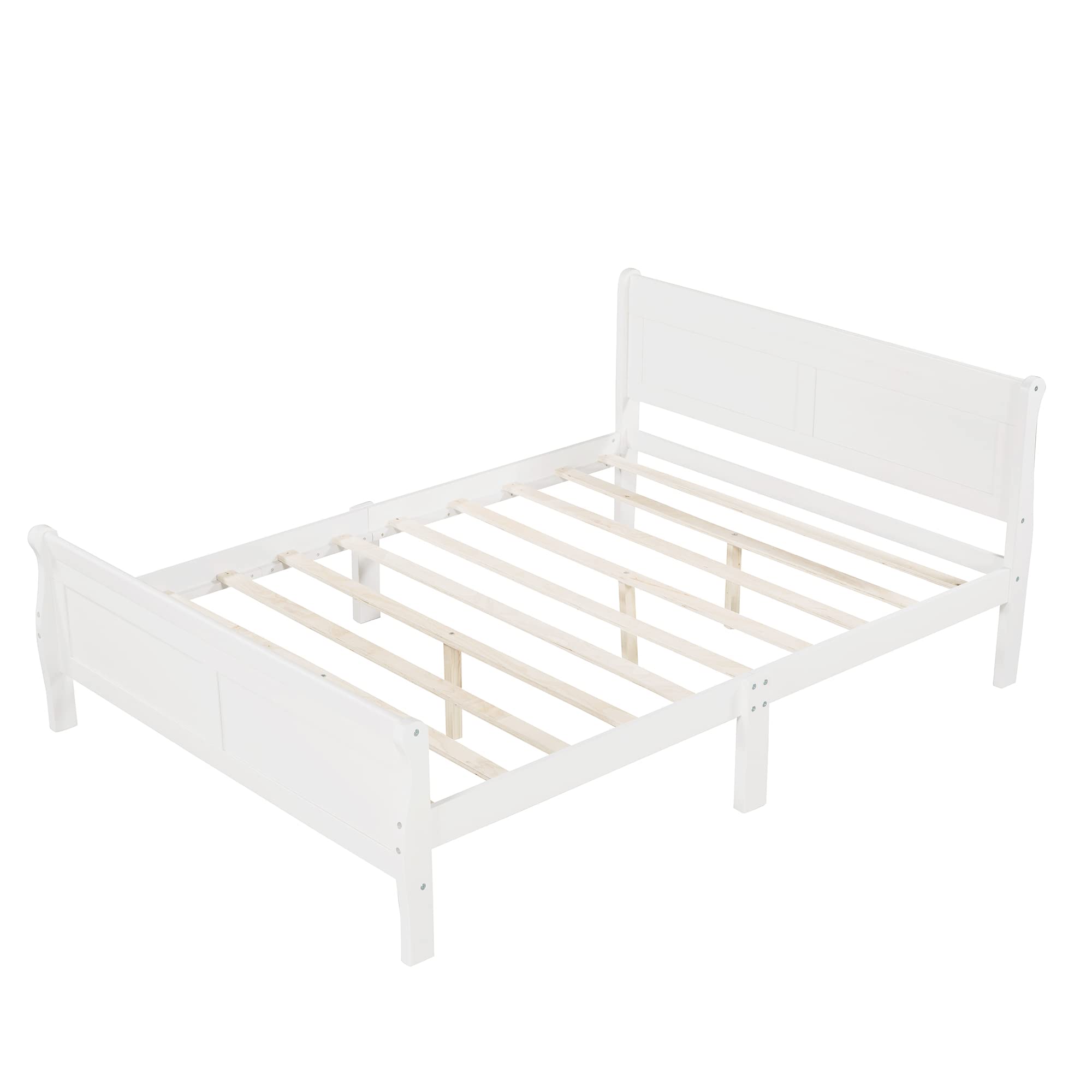 Harper & Bright Designs Full Size Wood Platform Bed Frame with Headboard & Slats - No Box Spring Needed - Sturdy Support Legs - Perfect for Bedrooms, Guest Rooms & Dormitories