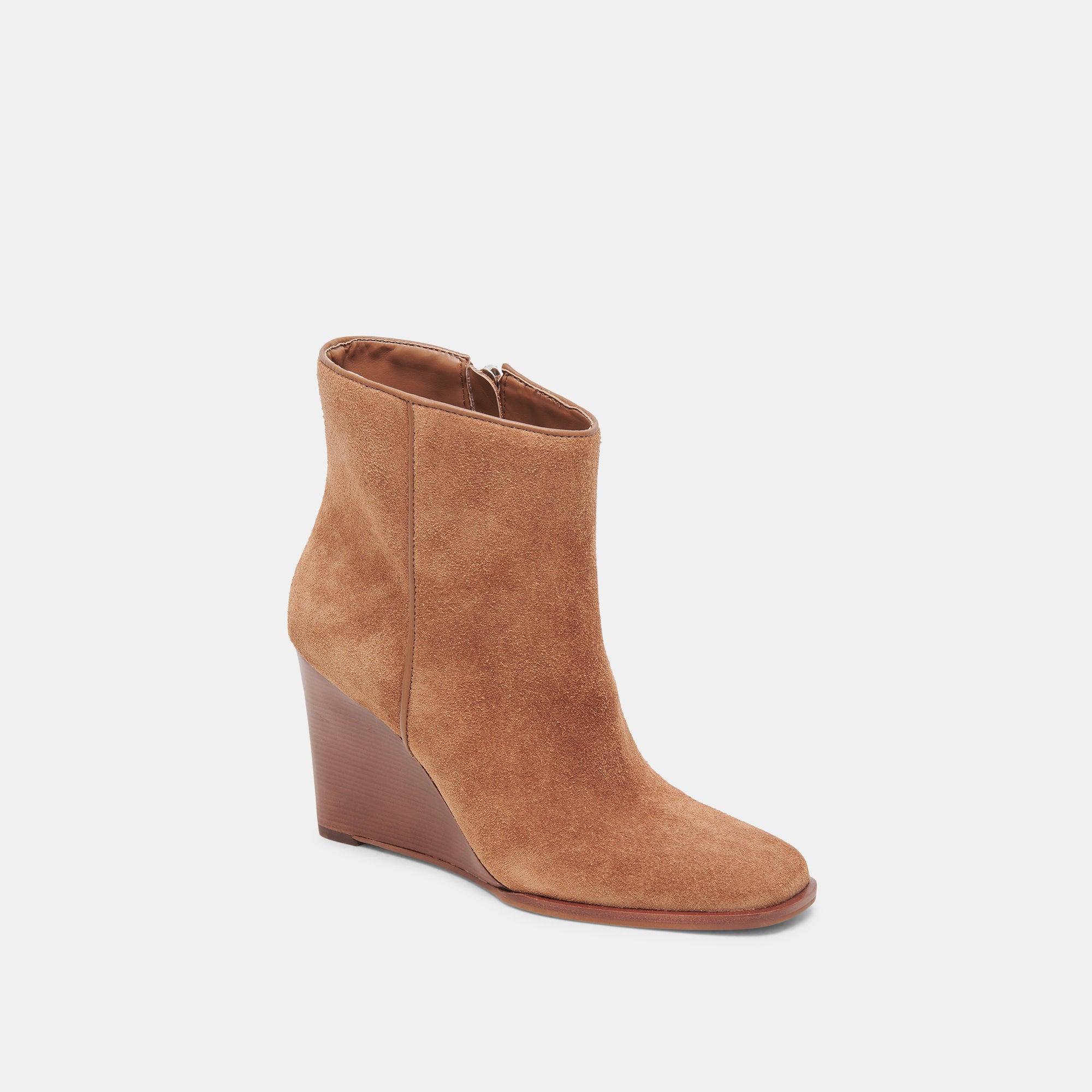 SUSANN Women's Wide Calf Booties in Chestnut Suede - Comfortable Ankle Boots for Fall & Winter Fashion, Office & Casual Wear