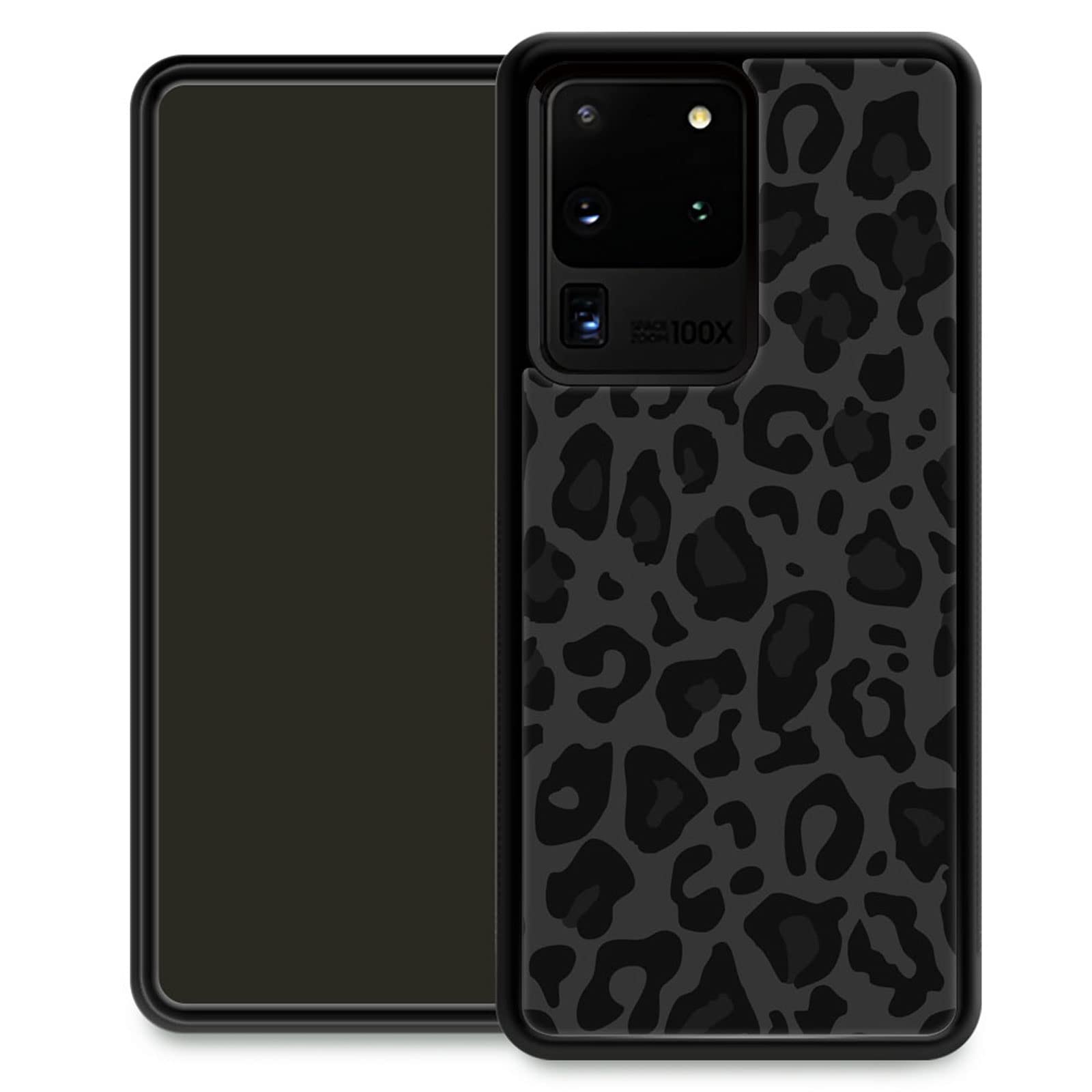 Samsung Galaxy S20 Ultra Case - Black Leopard Design, Organic Acrylic Pattern Protective Cover for Samsung Galaxy S20 Ultra 6.9 Inch - Stylish & Durable Phone Case for Women | Perfect for Daily Use, Work & Travel