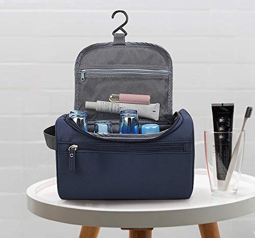 Trexee Extra Large Multifunctional Travel Bag - Waterproof Makeup Organizer & Cosmetic Case for Women | Portable Grooming Kit Storage with Hook | Perfect for Air Travel, Camping & Home Organization (Blue)