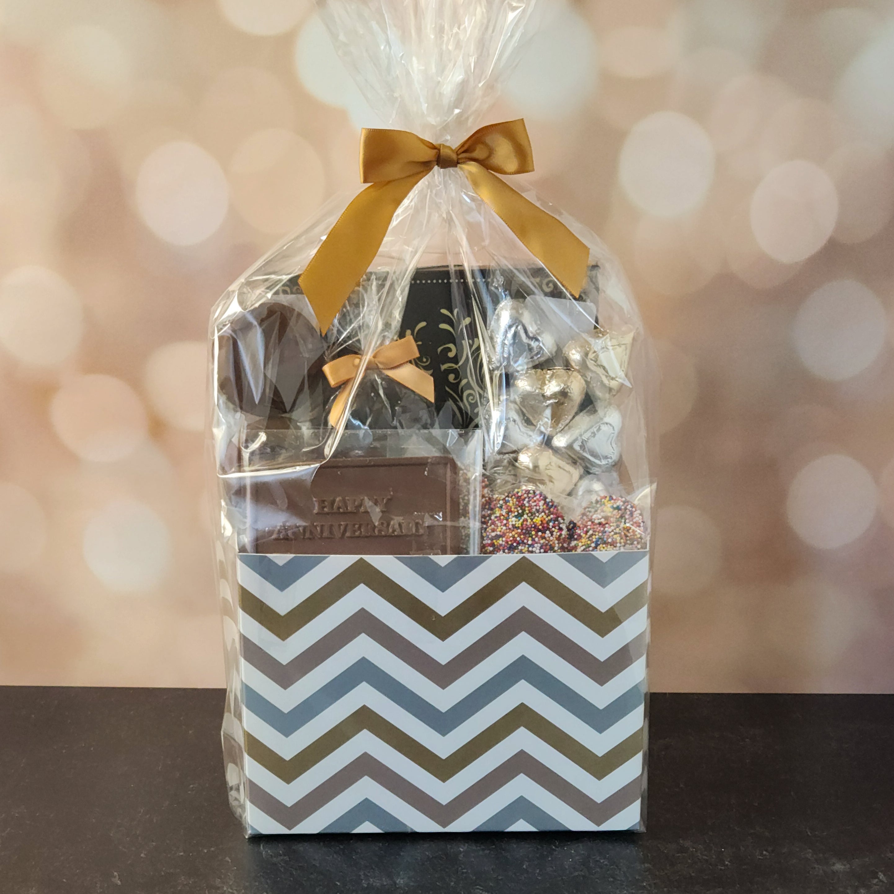 Romantic Happy Anniversary Gift Basket for Couples - Perfect for Anniversaries, Valentine's Day & Special Occasions