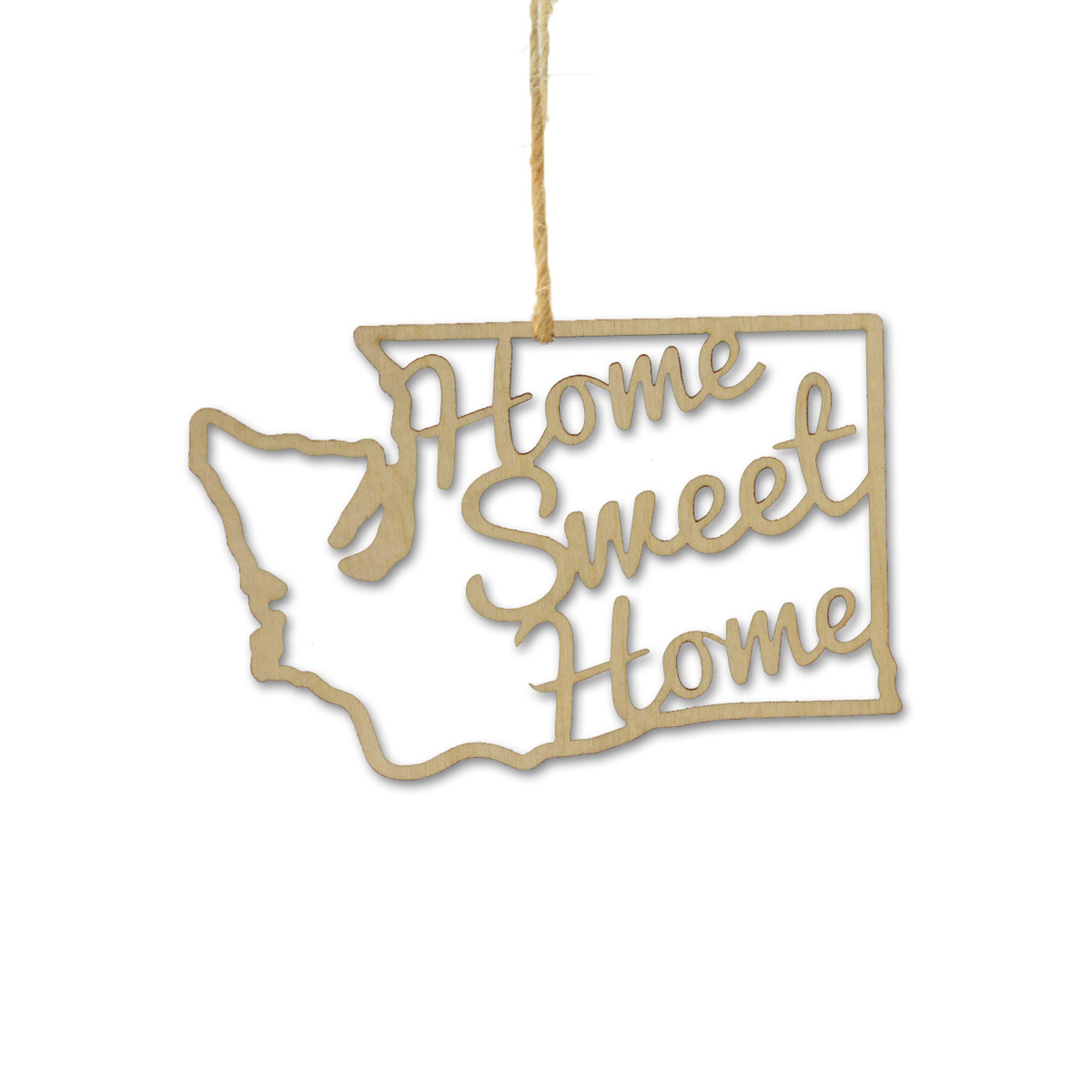 Torched 'Home Sweet Home' Christmas Tree Ornament - Rustic Hanging Holiday Decor for Xmas Tree - Perfect Housewarming Gift for New Homeowners - Washington State Themed - Ideal for Christmas Decorations & Holiday Parties