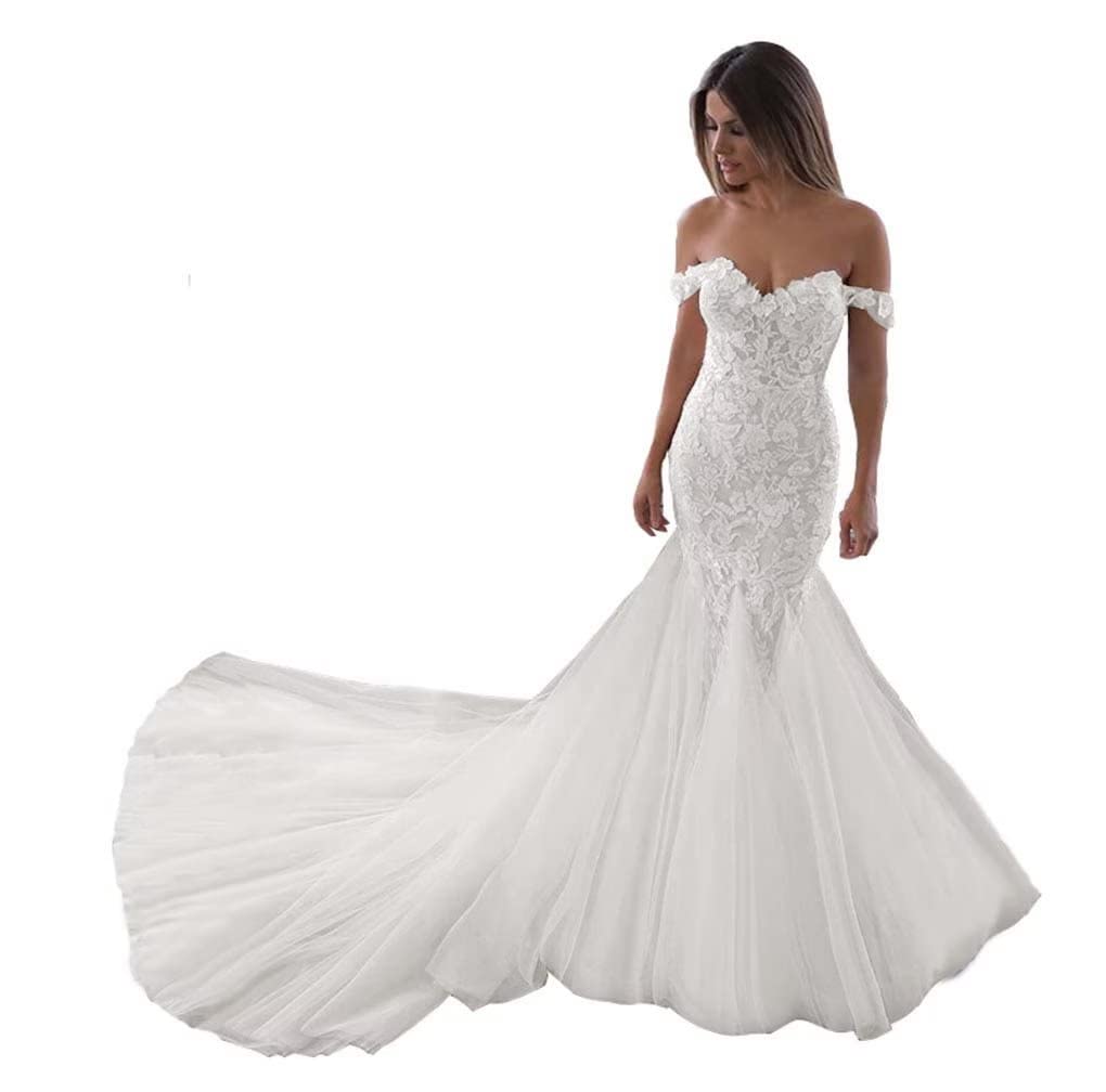 Elegant Mauwey Lace Appliques Wedding Dress - Chiffon V-Neck A-Line Bridal Gown with Train for Women | Perfect for Formal Weddings, Evening Parties & Special Occasions