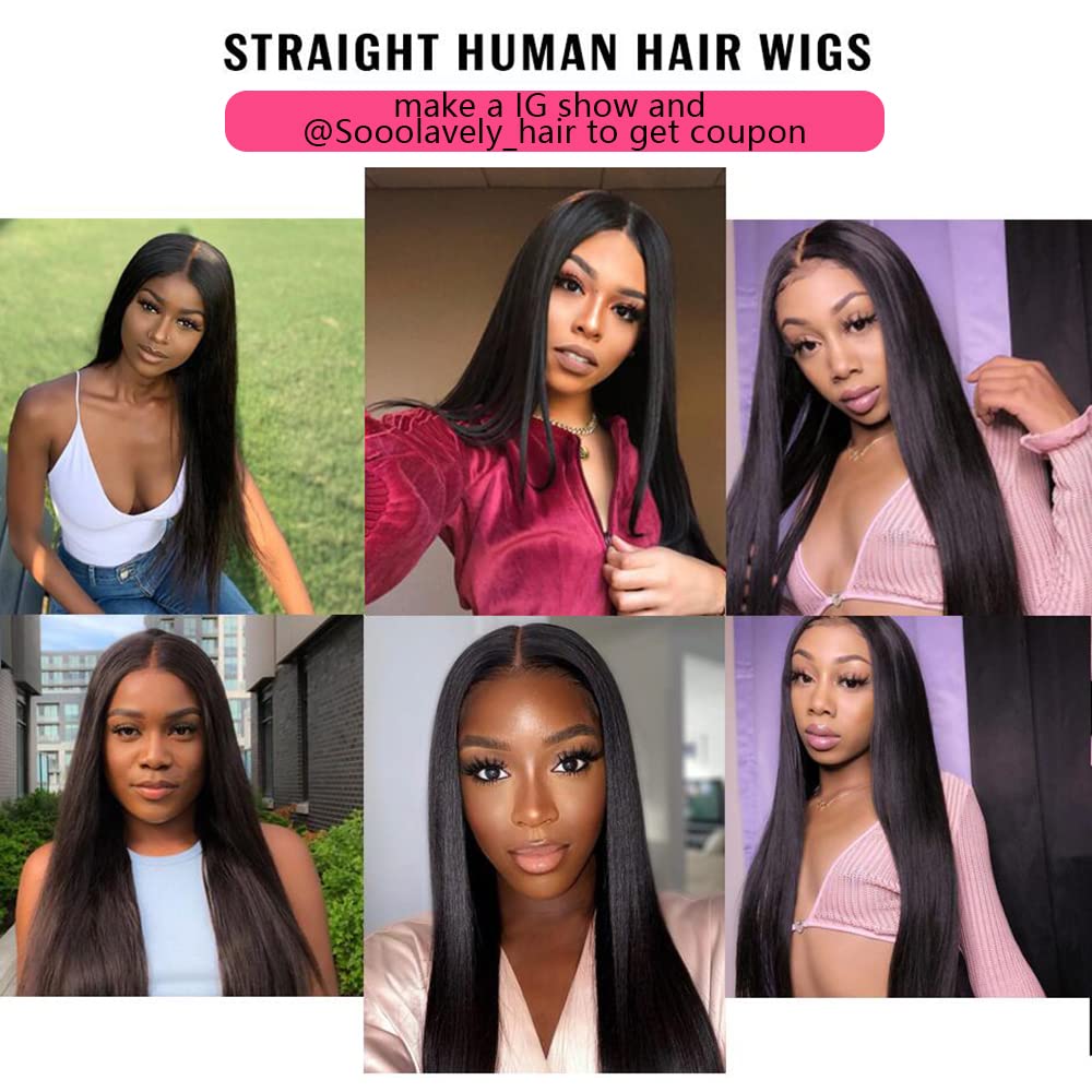 26 Inch U Part Human Hair Wigs for Black Women - Straight Brazilian Virgin Hair Wig with 180% Density, Glueless & Beginner Friendly - Perfect for Daily Wear, Parties & Special Occasions