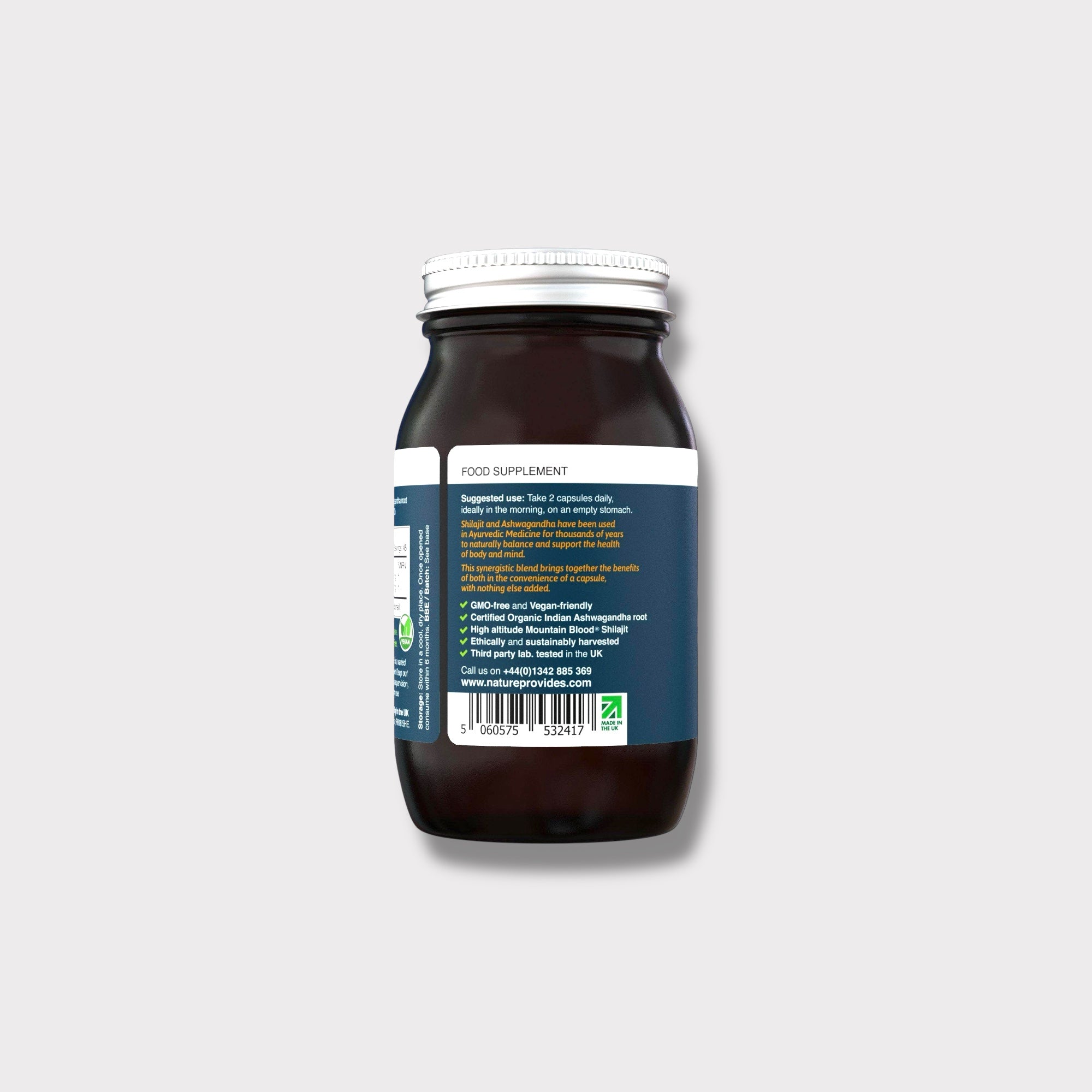 Pure Ayurvedic Shilajit Resin 1000mg with Organic Ashwagandha Root Powder - Natural Energy Booster & Stress Relief Supplement for Men & Women - Perfect for Workout Recovery, Daily Wellness & Immune Support