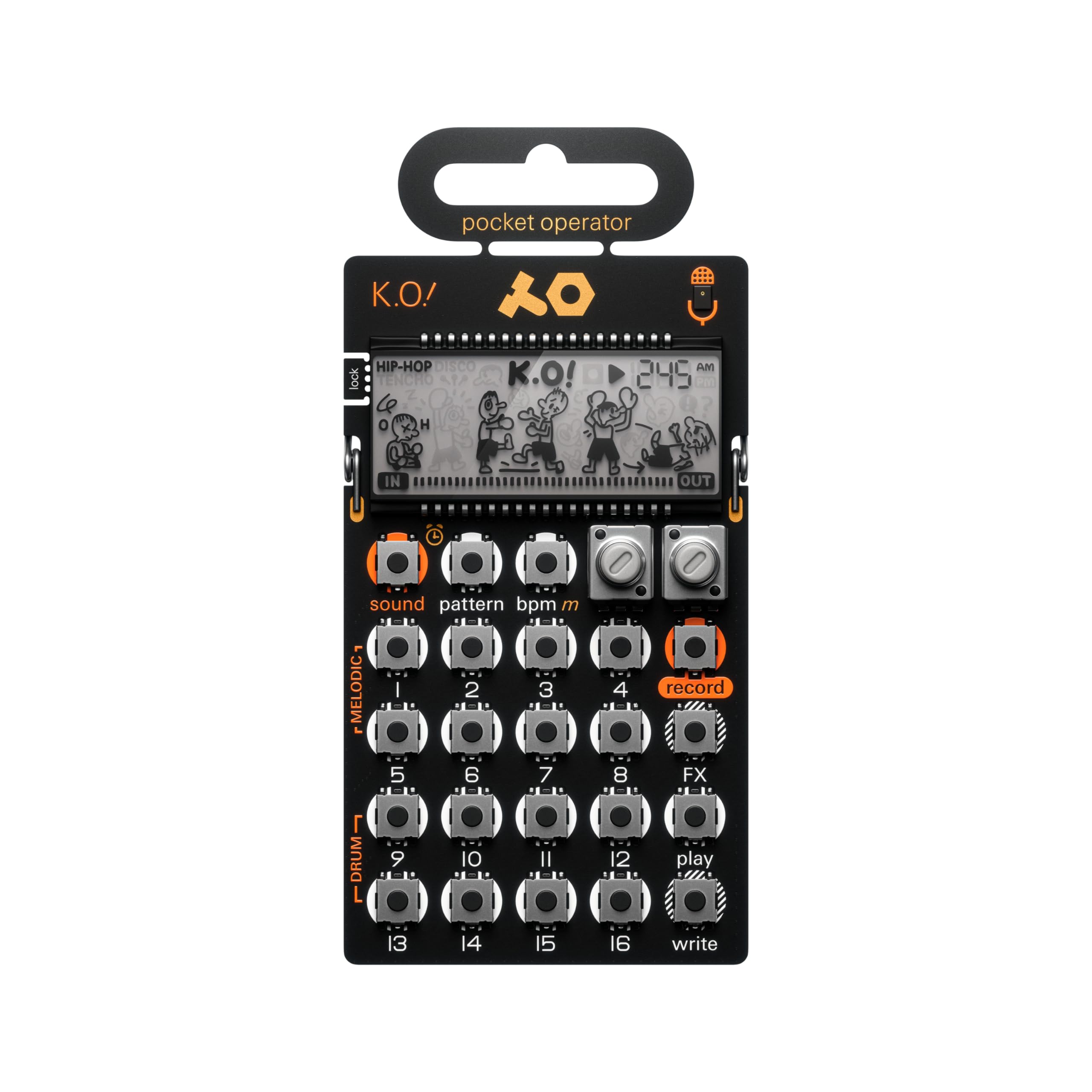 Teenage Engineering PO-33 K.O. Micro Sampler & Drum Machine with Built-in Mic, Sequencer & Effects - Portable Music Production for Beat Making, Live Performance & Studio Recording