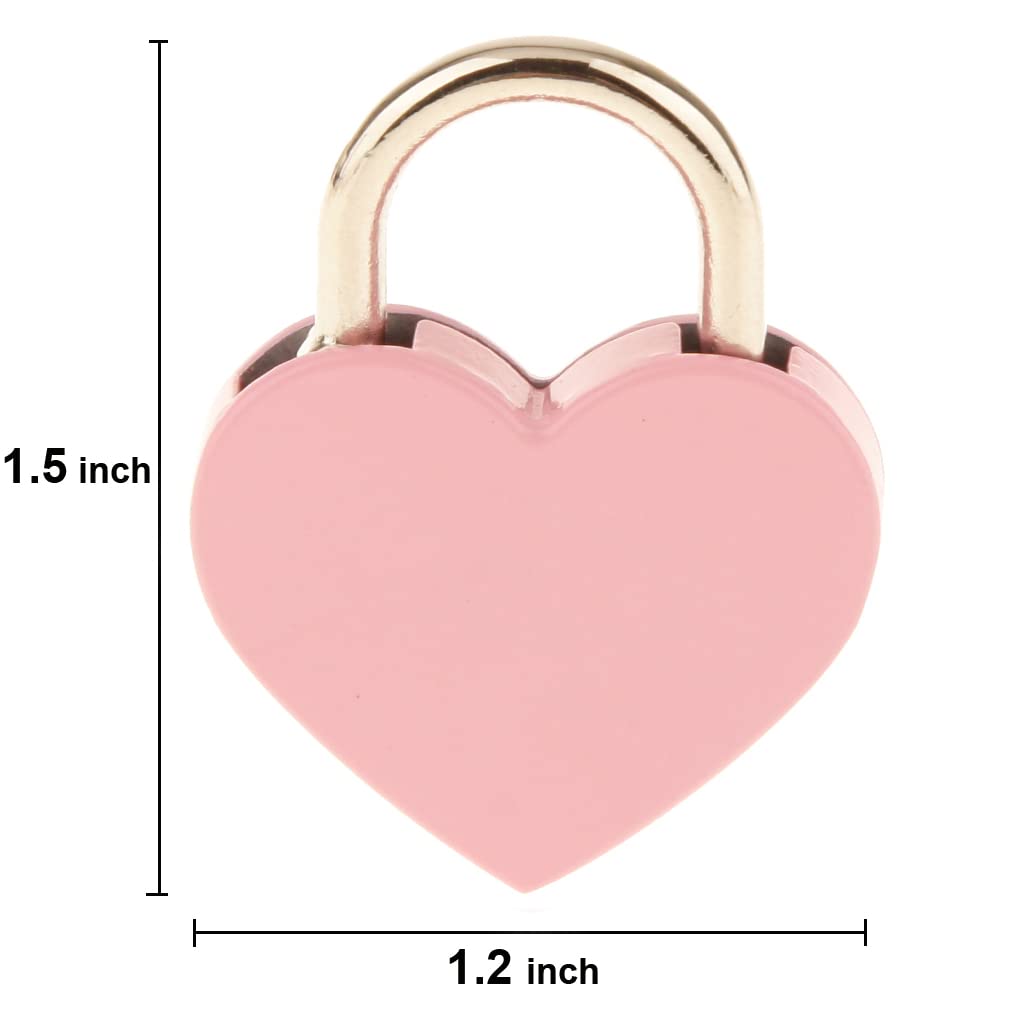 3 Pcs Small Metal Heart Shaped Padlock with 2 Keys - Cute Mini Lock for Jewelry Box, Diary, Gift, Travel Luggage & Keepsake Storage - Romantic Pink Color for Valentine's Day, Wedding & Special Occasions