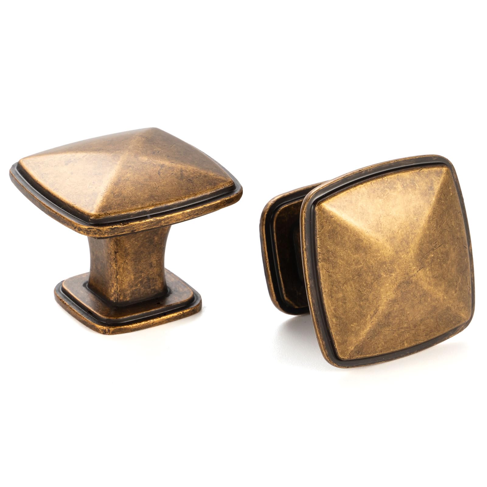 Vintage Antique Brass Cabinet Knobs - Pack of 10 | Retro Kitchen & Bathroom Hardware for Drawers & Doors