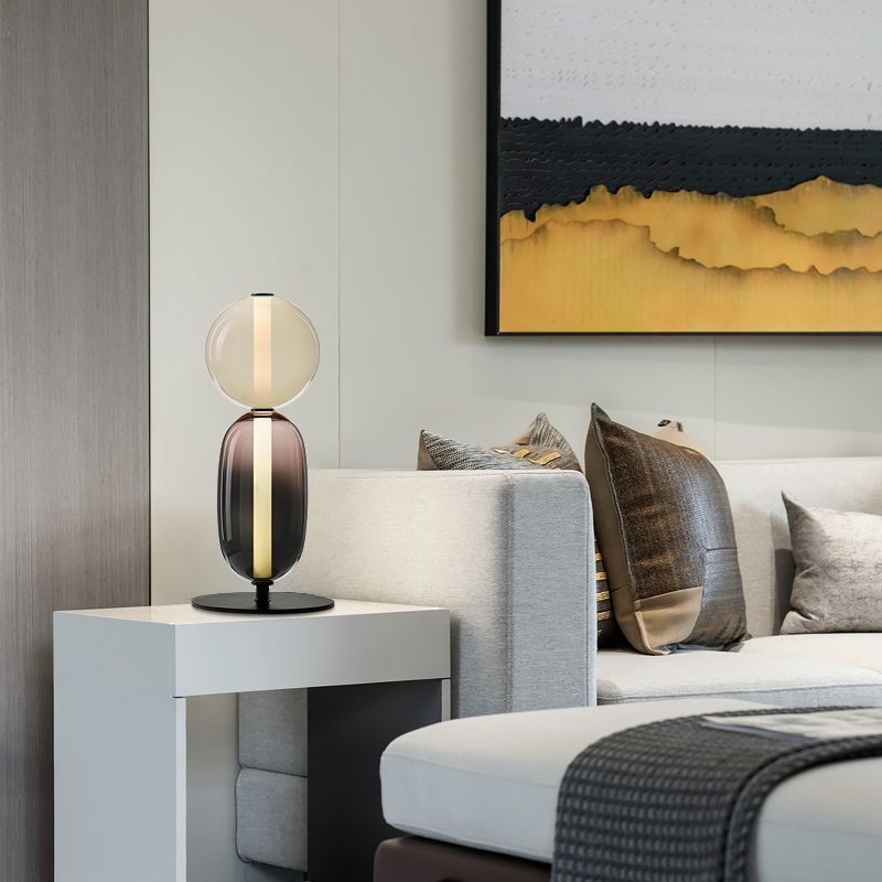 Elegant Candied Glass Table Lamp - Modern Home Decor for Living Room, Bedroom & Office - Soft Ambient Lighting for Relaxation & Cozy Atmosphere