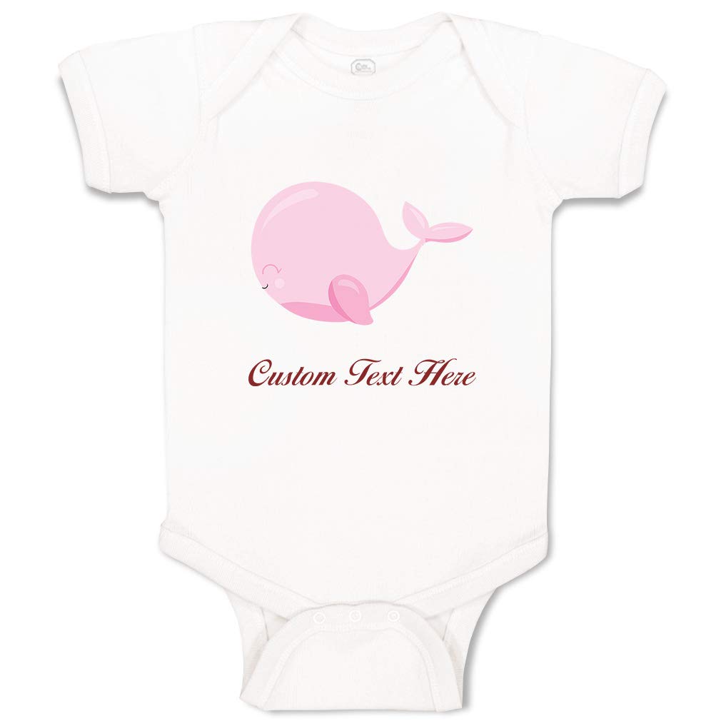 Custom Baby Bodysuit - Light Pink Whale Design for Boys & Girls | Soft Cotton Infant Clothes | Perfect for Newborn Photos, Baby Showers & Everyday Wear