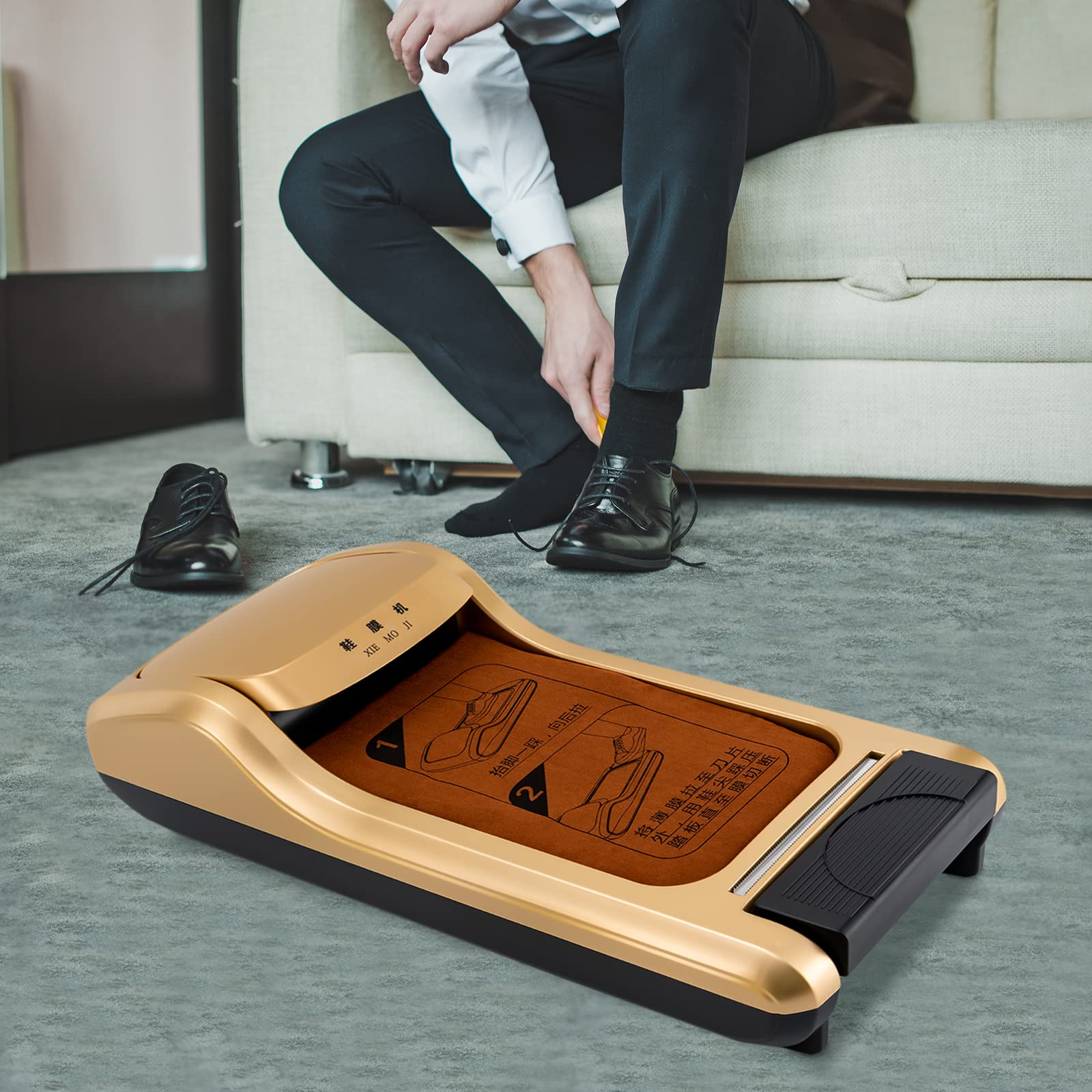 Automatic Shoe Cover Dispenser Machine - Hands-Free Disposable Shoe Covers for Home, Office & Hospital Use - Hygienic Floor Protection Solution