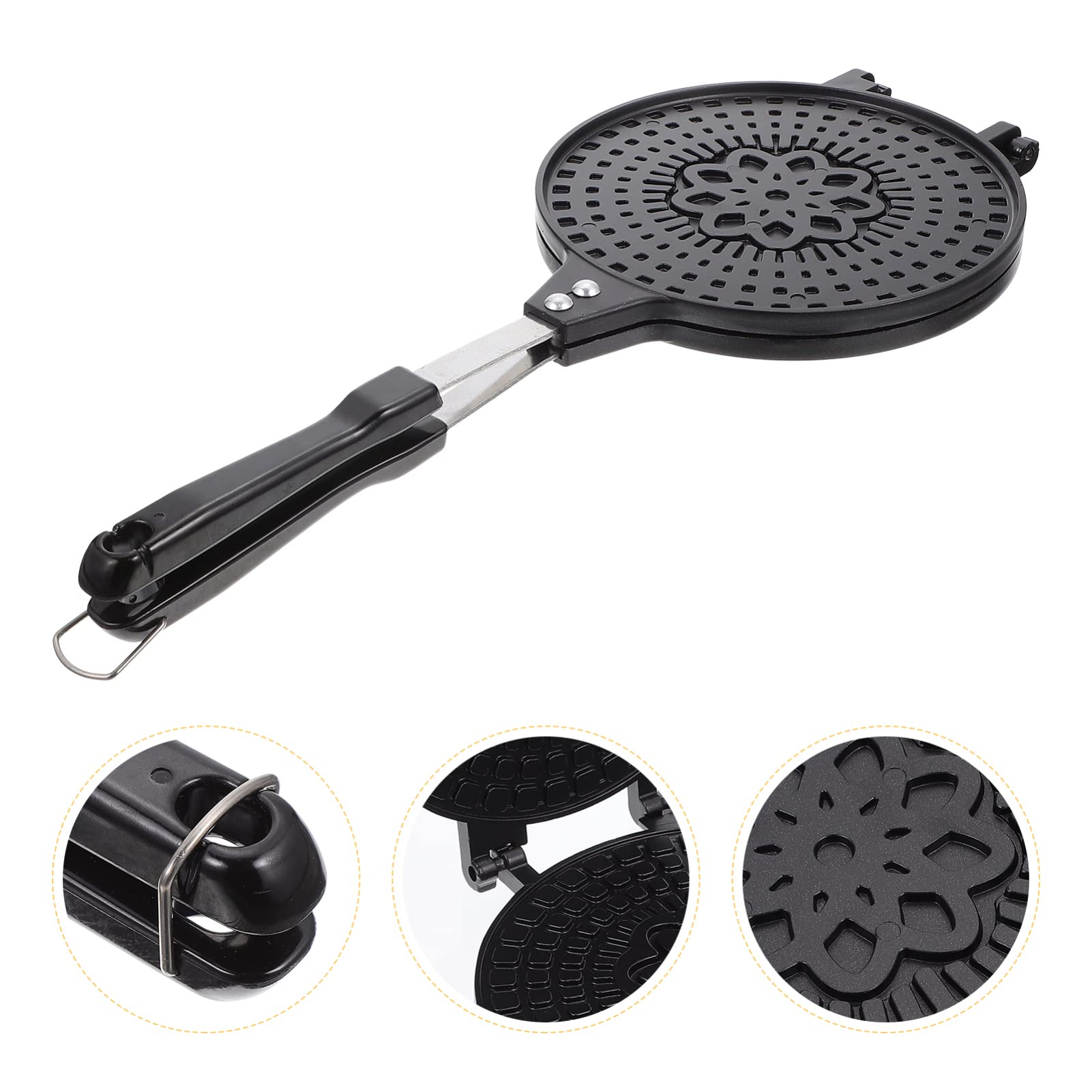 Non-Stick Hemoton Roll Egg Pan - Perfect for Tortillas, Omelets, Pancakes & Waffles | Stovetop & Kitchen Baking Essential | Durable Round ABS Skillet for Fish, Grill & Comales