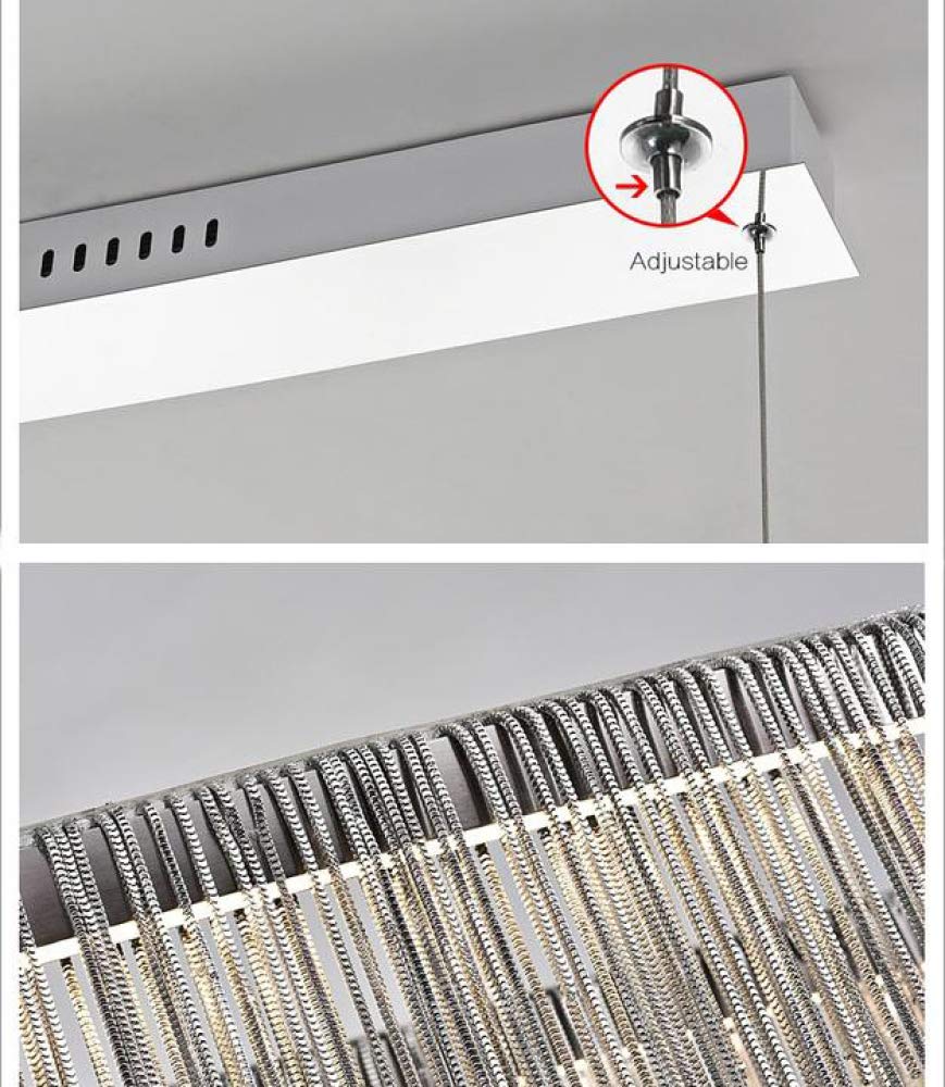 Modern LED Linear Pendant Light with Tassel Design - Chrome & Cool White 100cm - Elegant Ceiling Lighting for Living Room, Dining Room, Hotel, Store | Perfect for Contemporary Home Decor and Commercial Spaces