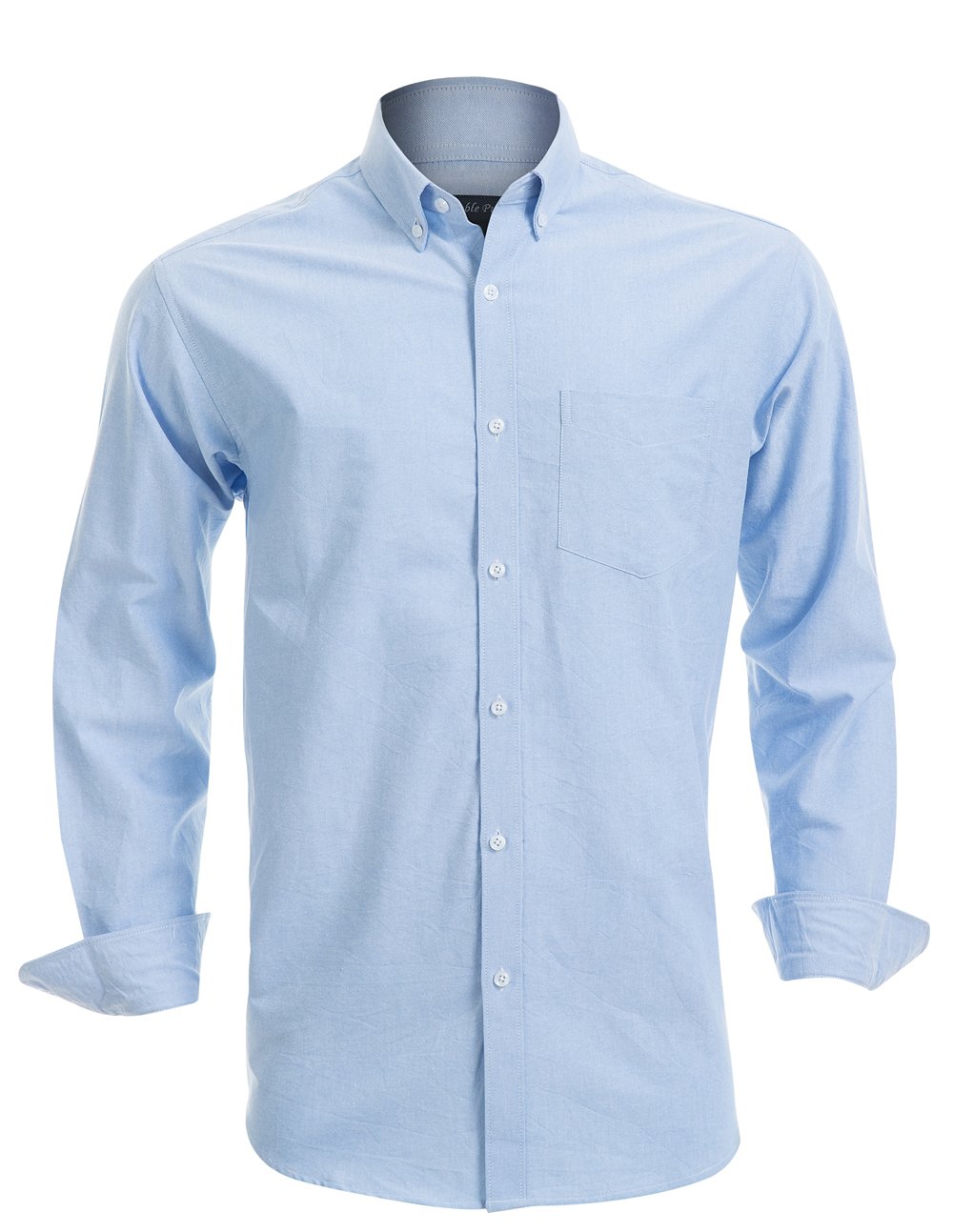 Double Pump Men's Cotton Button Down Shirts - Long Sleeve Regular Fit Casual Dress Shirts for Office, Business & Everyday Wear