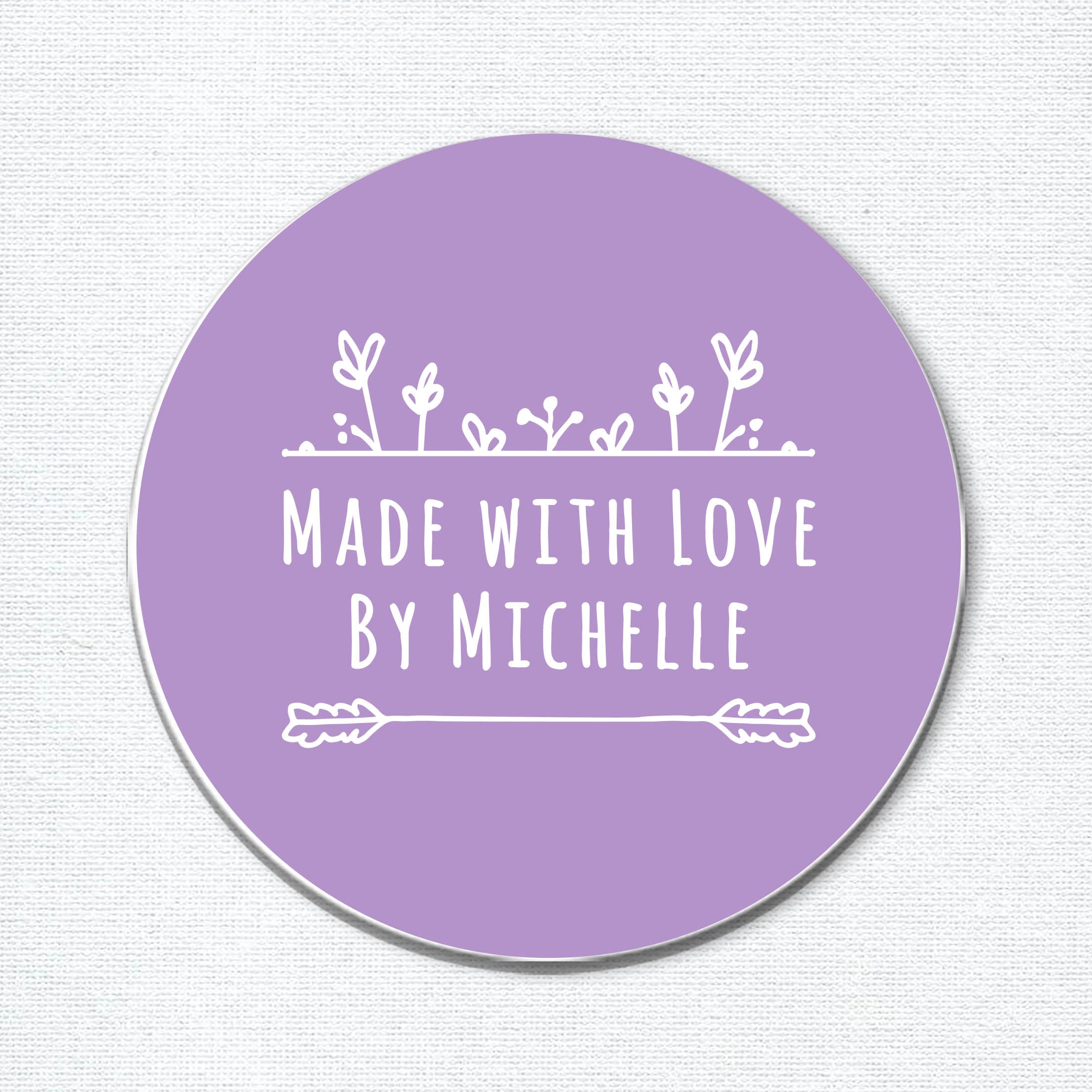 Custom Made with Love Stickers - Personalized Handmade Gift Labels for Weddings, Parties & Favors | Unique DIY Stickers for Gifts, Scrapbooking & Crafts