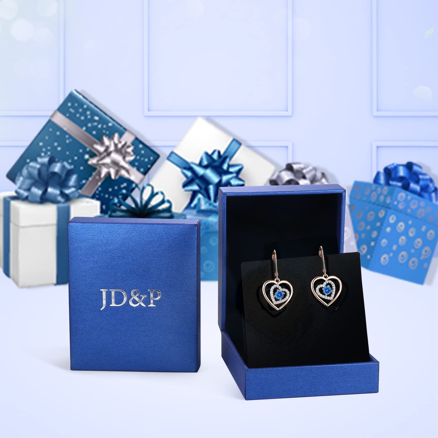 18k Gold Plated Cubic Zirconia Heart Dangle Earrings for Women - Elegant Birthstone Drop Earrings Jewelry Gift for Wife, Girlfriend, Mom | Perfect for Valentine's Day, Anniversary, Birthday & Special Occasions