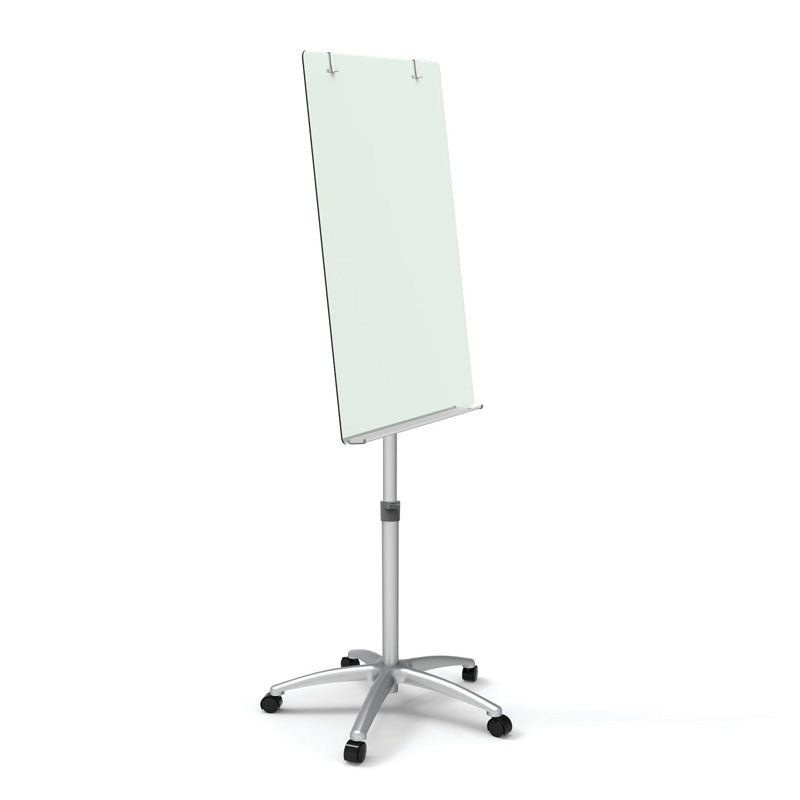 Adjustable Height Magnetic Glass Easel - 24 x 36 Inch White & Silver Dry Erase Board for Office, Classroom & Home - Perfect for Presentations, Teaching & Creative Work