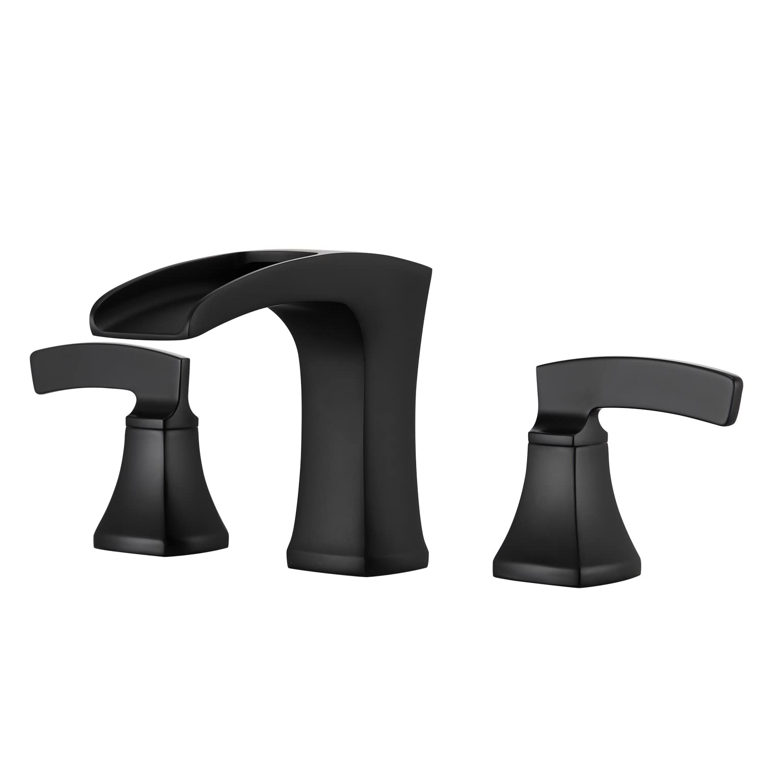 Lexdale Black Brass Widespread Bathroom Faucet - 2-Handle Vanity Sink Faucet with Pop-Up Drain & Supply Lines - Perfect for Modern Bathroom Renovations and Lavatory Upgrades