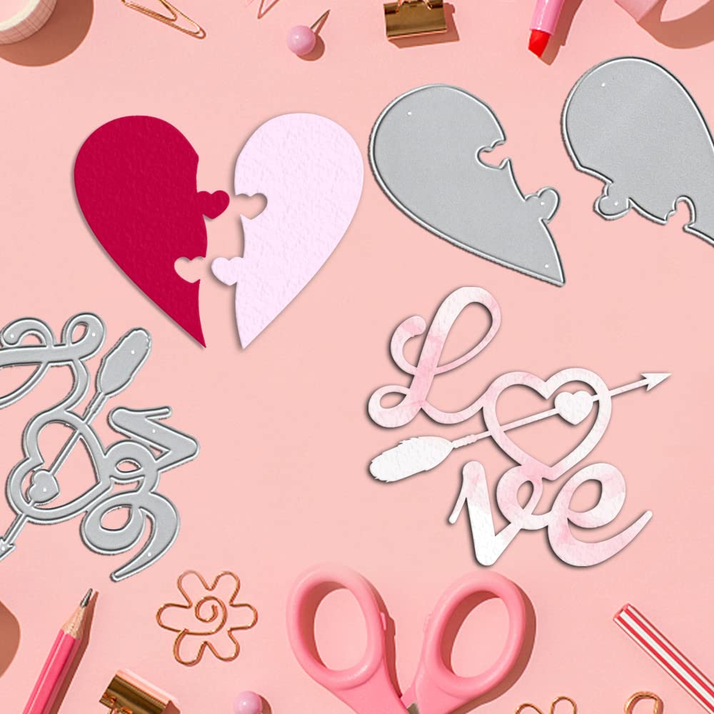 Valentine's Day Metal Cutting Dies - Love Arrow Heart Die Cuts for DIY Card Making, Scrapbooking, Photo Albums & Paper Crafts | Perfect for Valentine's Greeting Cards, Wedding Invitations & Craft Decorations