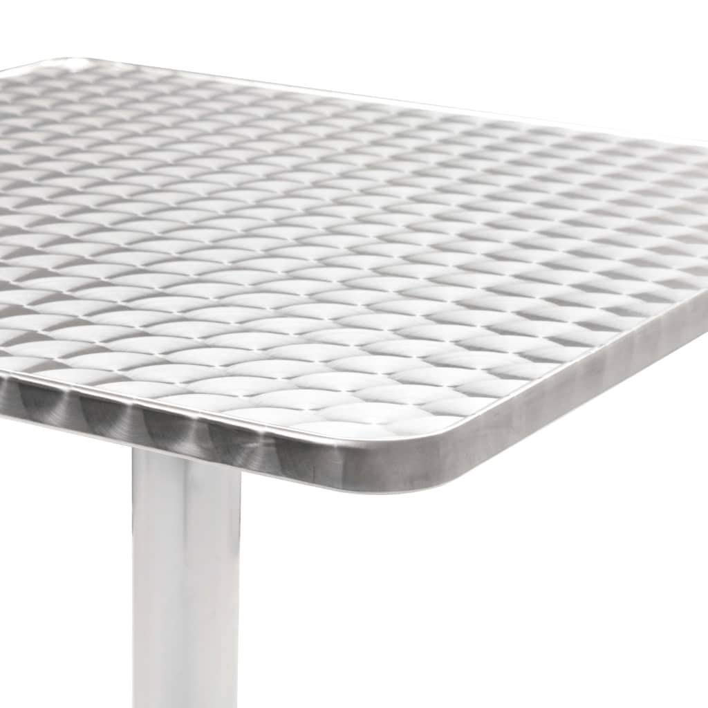 vidaXL Outdoor Patio Side Table - Aluminum Garden Porch Furniture in Silver - Perfect for Poolside, Deck, and Backyard Relaxation
