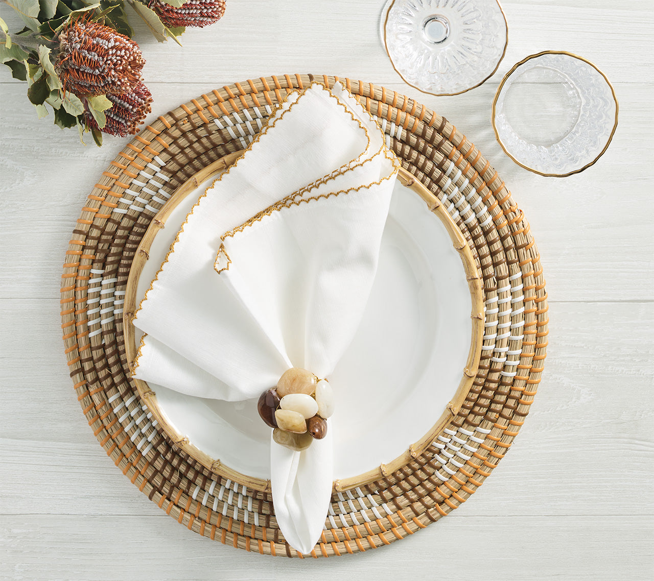 Majorelle Placemats Set of 4 - Waterproof & Heat Resistant Round Table Mats for Dining, Kitchen, Party & Outdoor Use