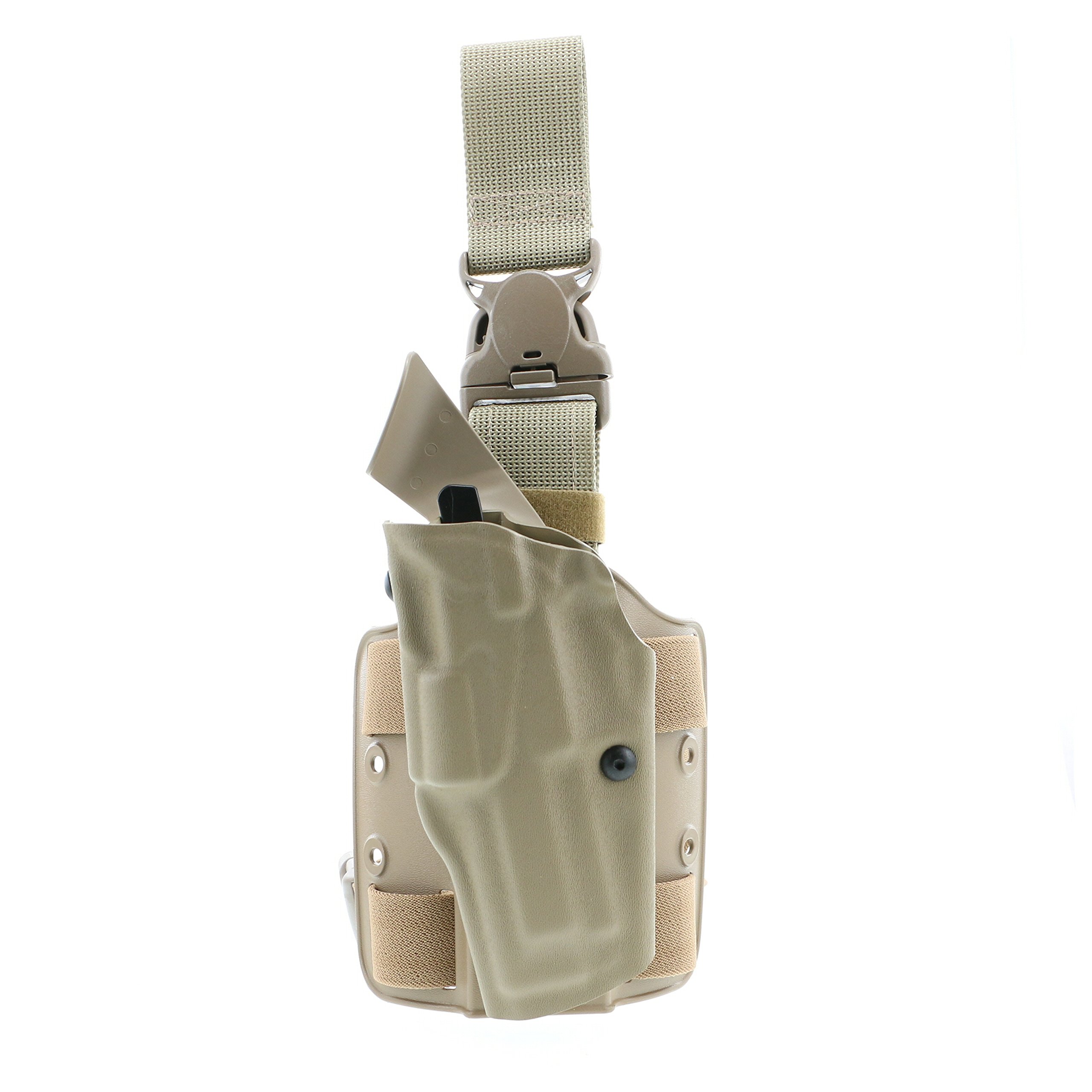 Safariland 6355 ALS Tactical Gun Holster - Earth Brown, Automatic Lock & Quick Release Leg Harness for Law Enforcement & Outdoor Shooting