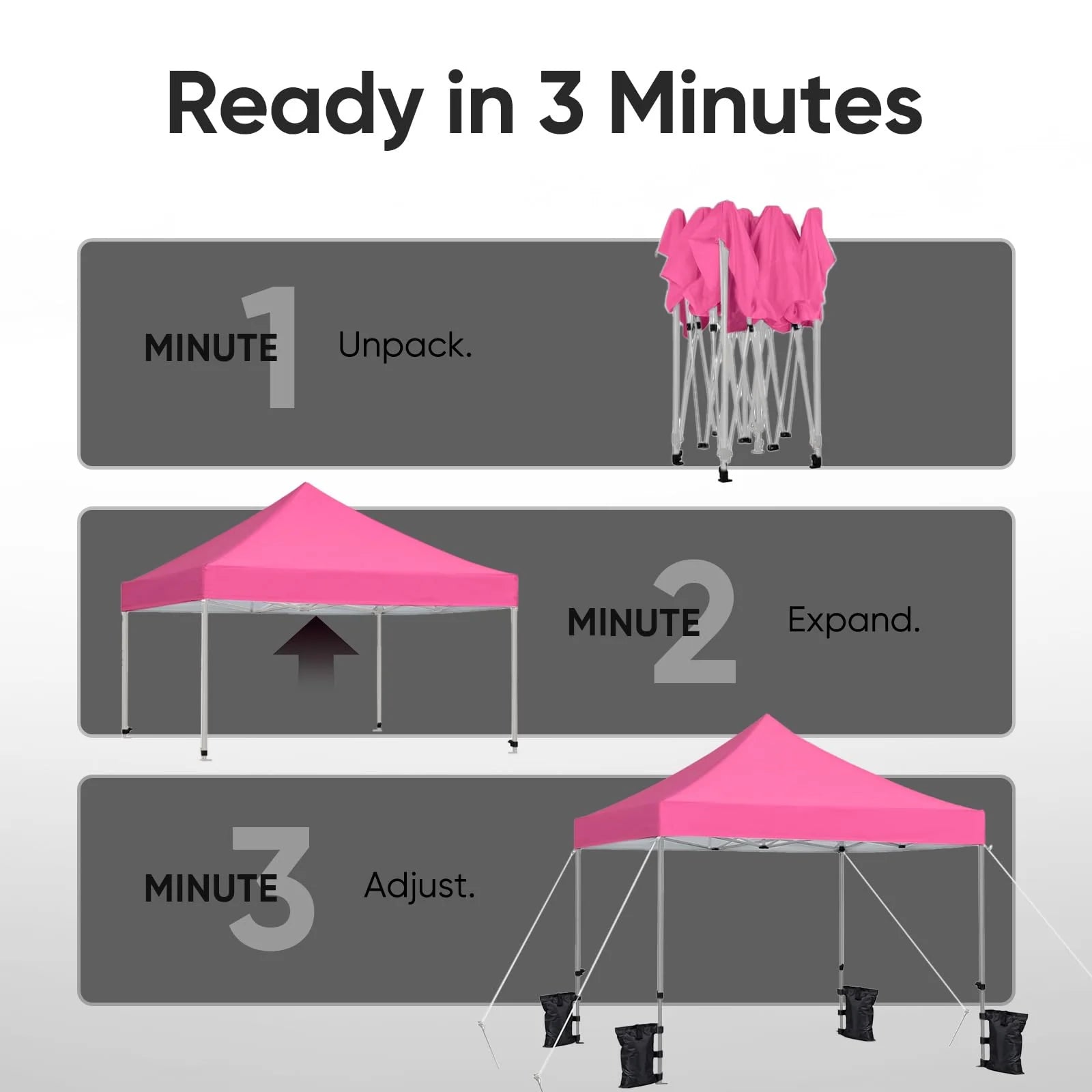 Heavy Duty Commercial Pop Up Canopy Tent - Waterproof Instant Shelter for Outdoor Events, Parties, Markets & Camping