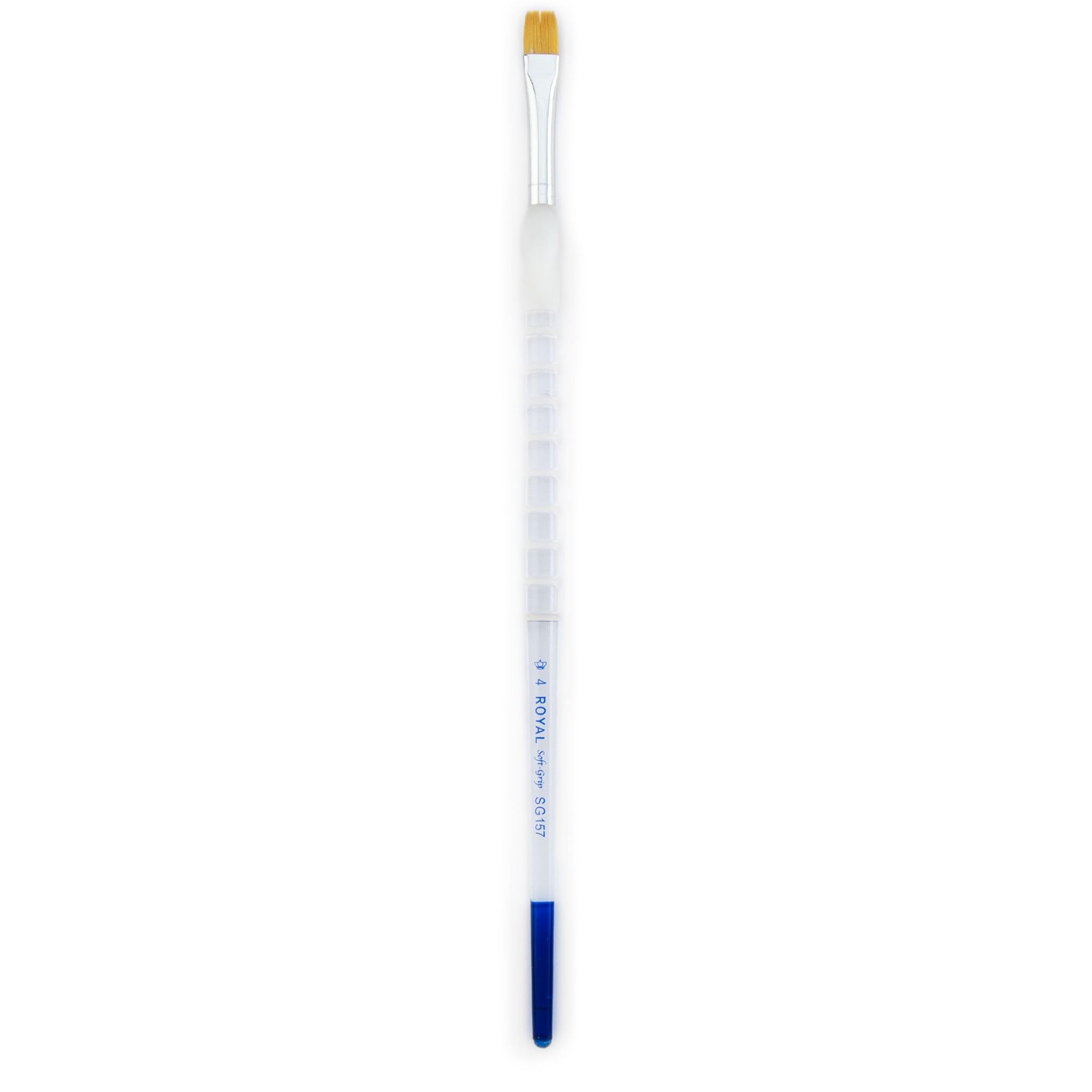 Royal & Langnickel Soft Grip Golden Taklon Brush - Size 8 Long Handle Paint Brush for Acrylic, Watercolor & Oil Painting - Perfect for Artists & Hobbyists