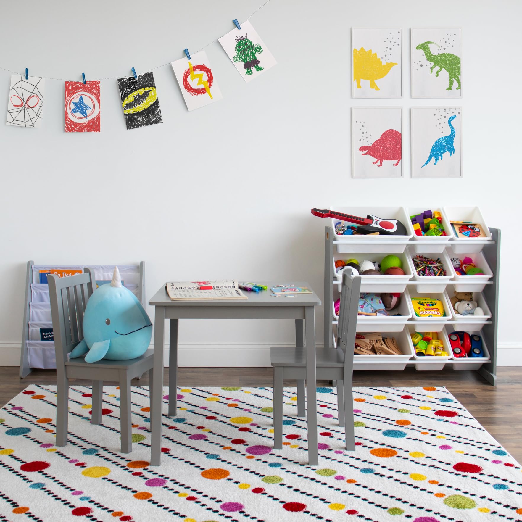 Humble Crew Kids Wooden Table and 2 Chairs Set - Square Toddler Activity Table for Arts, Crafts & Snack Time - Sturdy Durable Children's Furniture for Playroom, Classroom & Home Learning