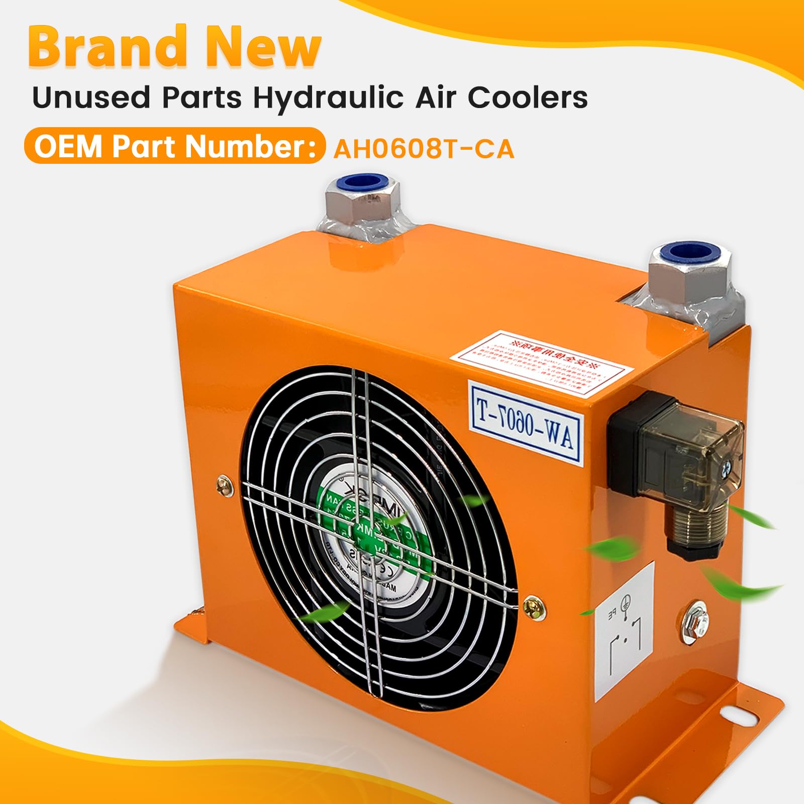 Hydraulic Air Cooler AJ0607T-CA - 12V DC 48W Air-Cooled Oil Radiator with 20L/min Flow Rate for Industrial Machinery & Automotive Cooling Systems