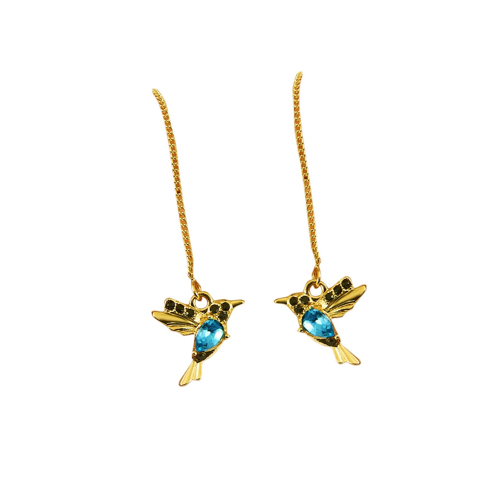Hummingbird Tassel Earrings for Women - Long Drop Crystal Pendant Bird Earrings, Elegant Jewelry Gift for Girls | Perfect for Parties, Holidays & Special Occasions