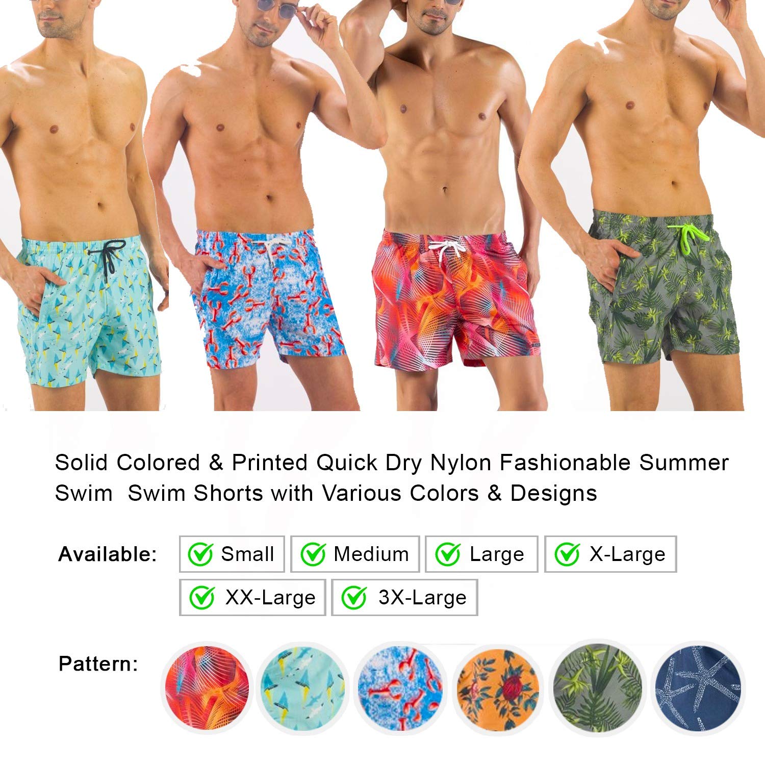 Men's Quick Dry Swim Trunks with Liner - Beach & Pool Essentials