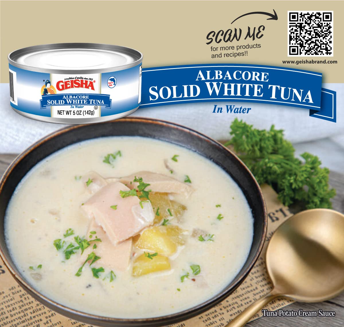 Premium GEISHA Solid White Albacore Tuna in Water - 5oz Cans (Pack of 24) | High Protein, Omega-3 Rich, Kosher Certified, Gluten Free, No Trans Fat & No Sugar Added | Perfect for Salads, Sandwiches, and Healthy Meal Prep