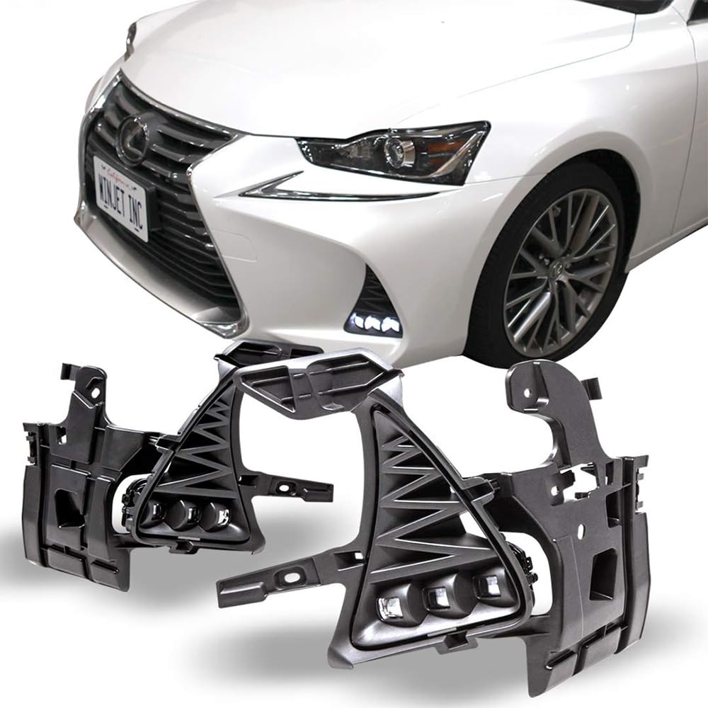 Winjet WJ30-0603-09 Clear Lens Fog Lights Kit for 2018 Lexus IS 250/350 - Includes Wiring Harness & Switch | Durable Driving Lights for Night Visibility & Off-Road Adventures