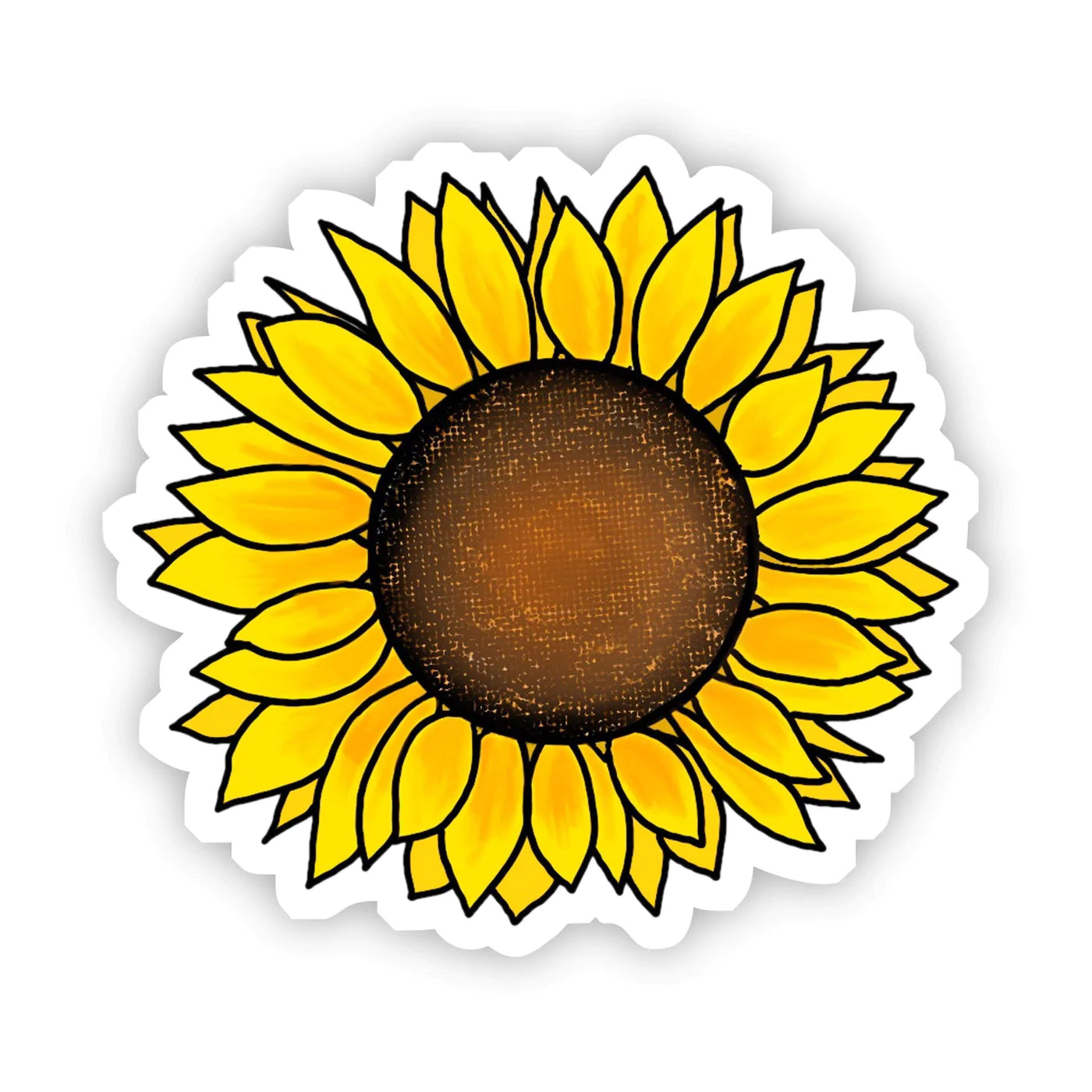 Vibrant Yellow Sunflower Stickers - Waterproof & Durable Vinyl Decals for Laptops, Water Bottles, Journals & DIY Crafts