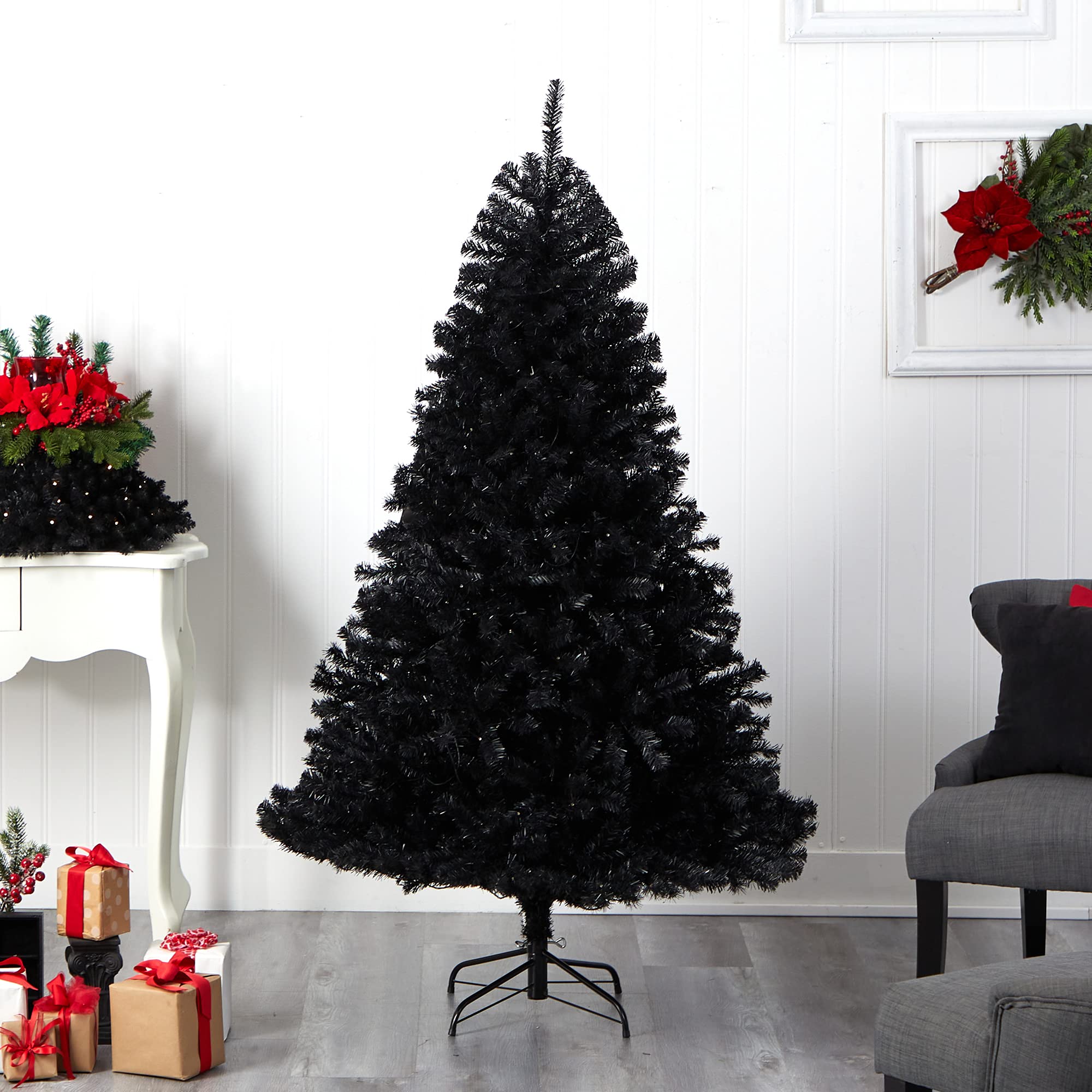 Nearly Natural 6ft Pre-Lit Artificial Christmas Tree with 400 Clear LED Lights & 1036 Tips - Perfect for Home, Office & Holiday Decorations