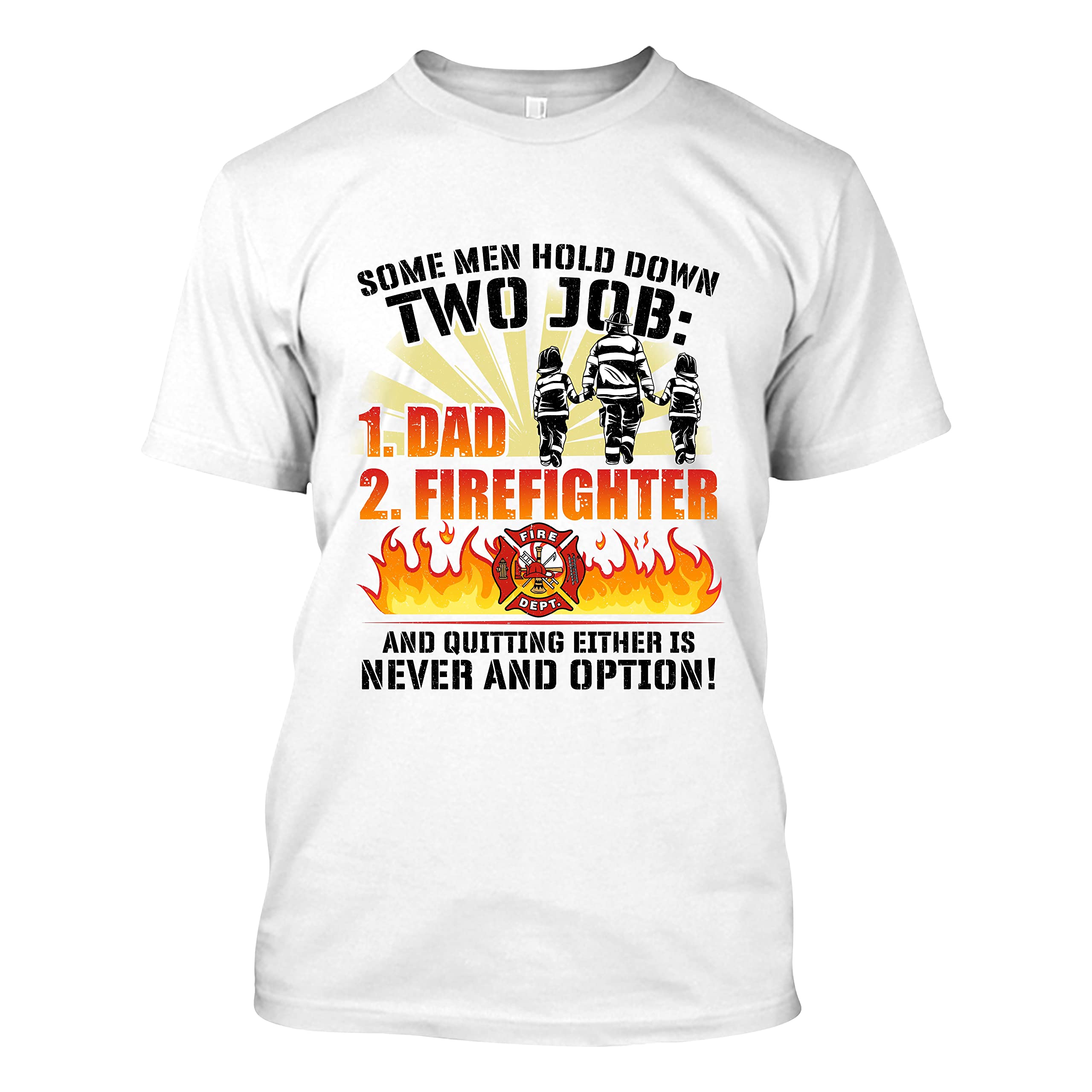 My Father is a Firefighter T-Shirt - Gift for Dad, Grandpa, Father's Day - Men & Women's Comfort Fit Tee in White & Black (Sizes S-5XL) - Perfect for Family Gatherings, Appreciation Gifts & Firefighter Pride