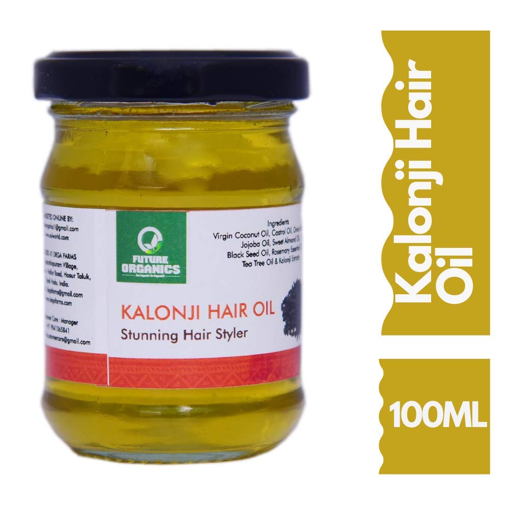 Future Organics Kalonji Black Seed Hair Oil 100ml - Natural Hair Growth Treatment for Thicker, Stronger Hair | Reduces Hair Fall & Promotes Scalp Health | Perfect for Daily Hair Care & Styling Routine