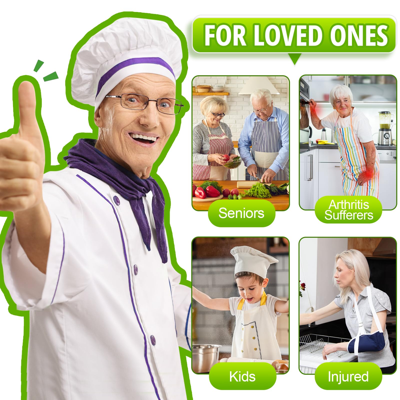 One Touch Electric Can Opener - Battery Operated Hands-Free Kitchen Gadget for All Can Sizes with Smooth Edge - Ideal for Seniors, Arthritis Users & Professional Chefs - Perfect for Home Kitchens, Restaurants, and Camping